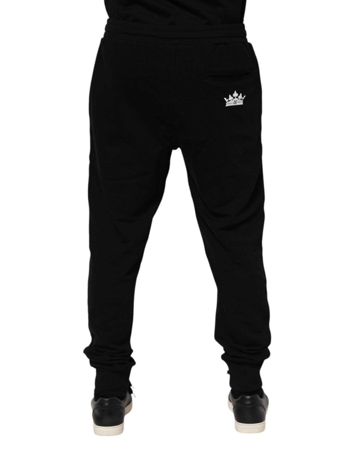 Dolce & Gabbana – Jogginghose mit Krone aus schwarzer Baumwolle