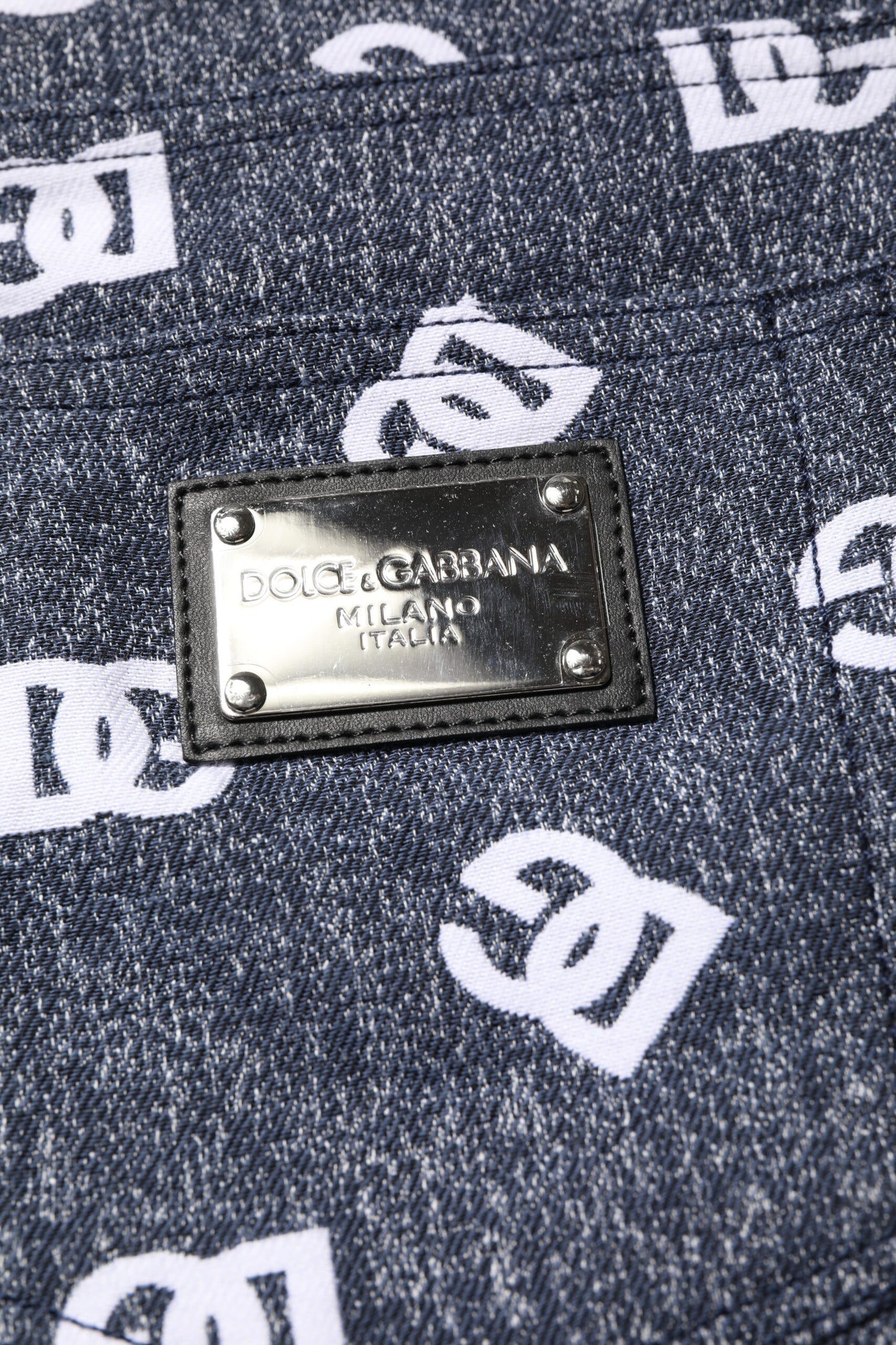 Dolce & Gabbana Dunkelgraue Skinny-Jeans aus Baumwolle mit Logo
