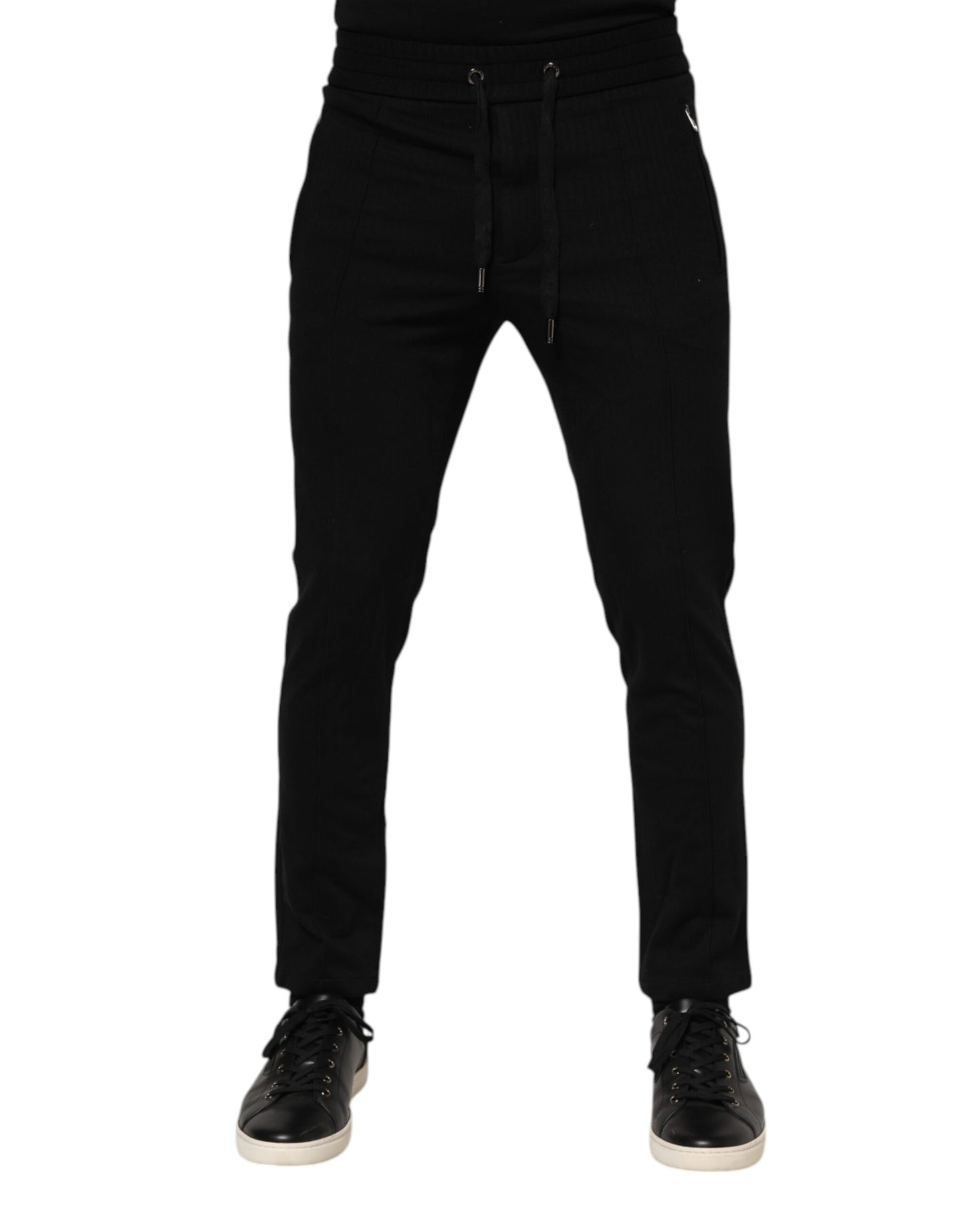 Dolce & Gabbana Schwarze Viskose-Jogginghose mit Kordelzug für Herren