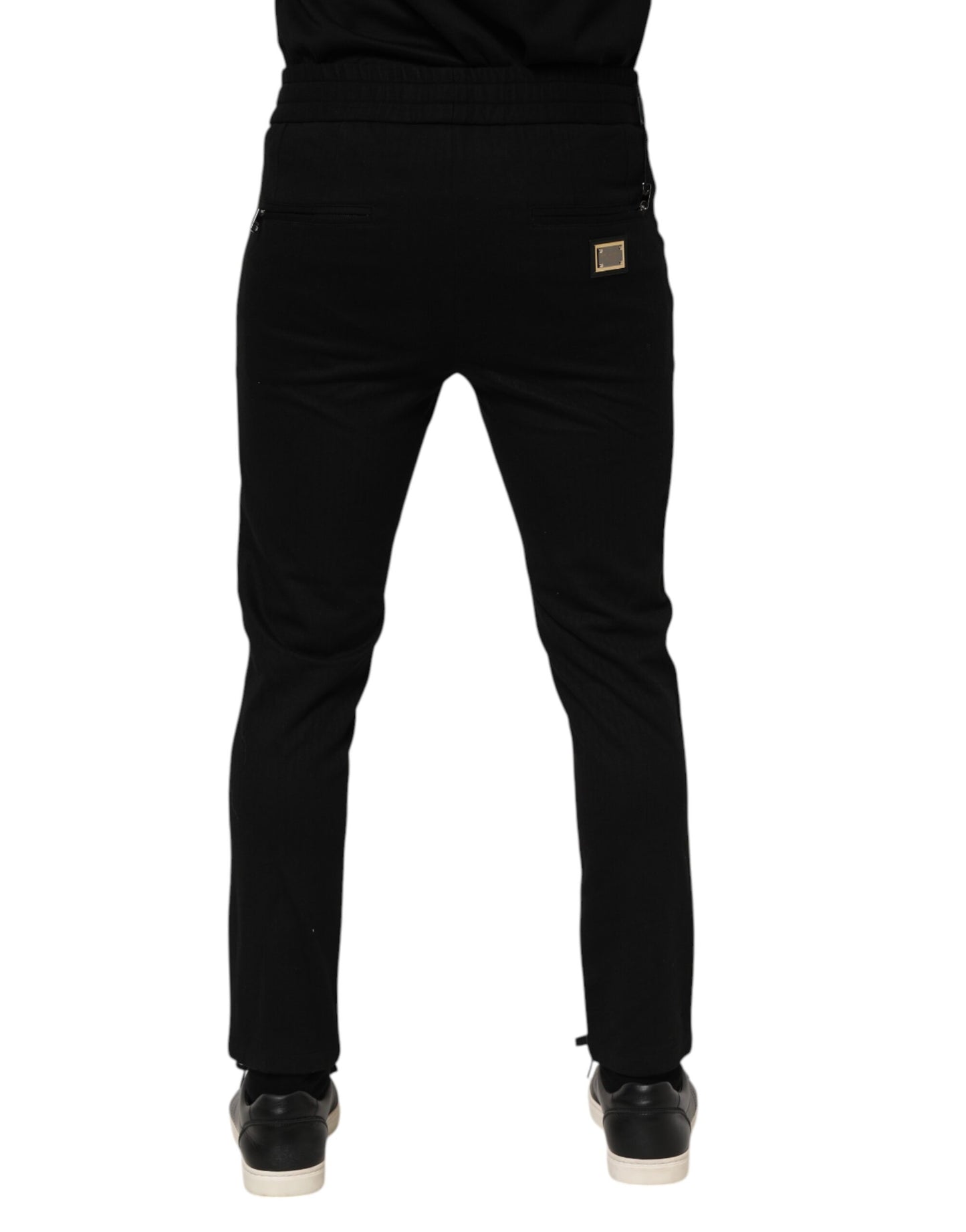 Dolce & Gabbana Schwarze Viskose-Jogginghose mit Kordelzug für Herren