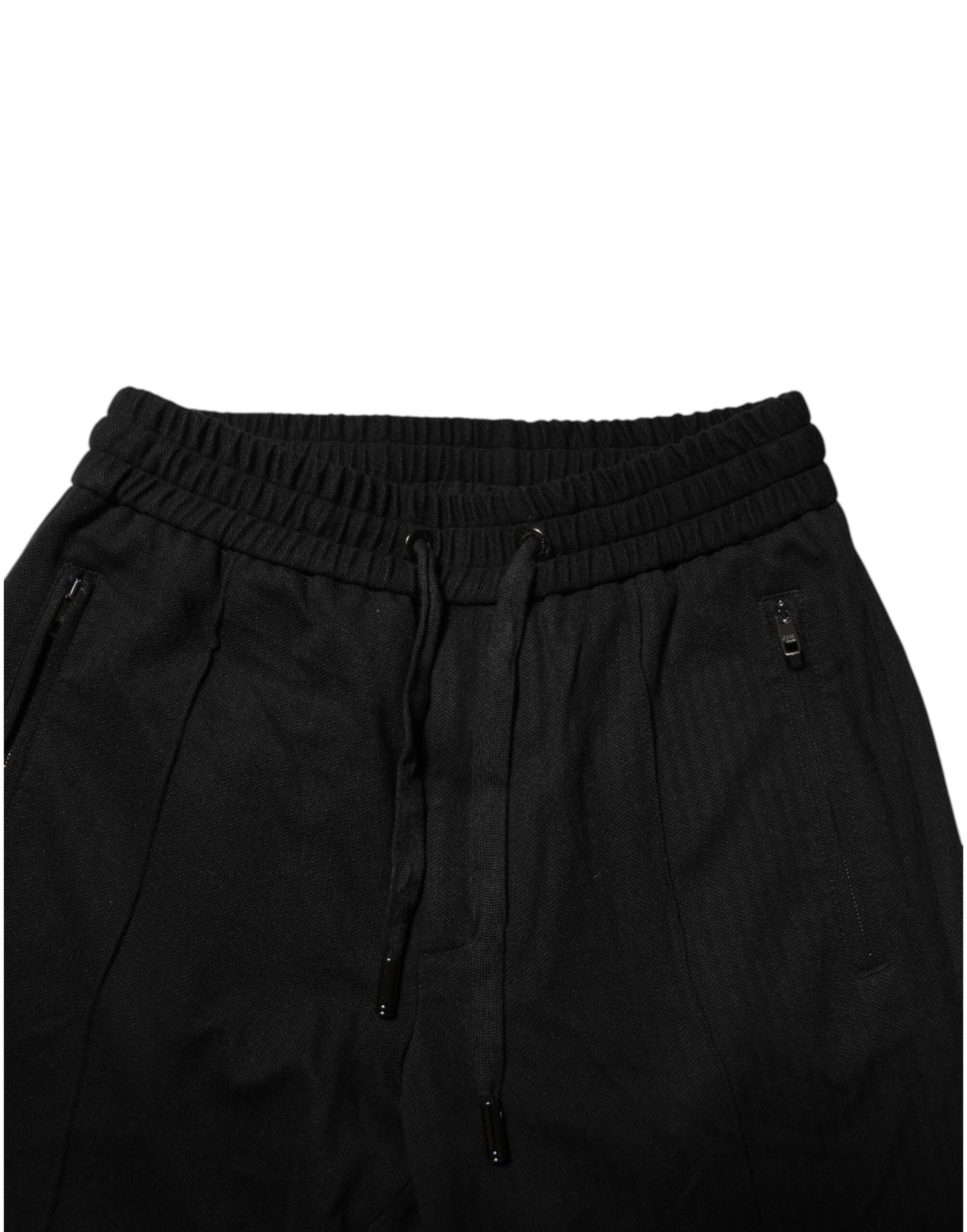 Dolce & Gabbana Schwarze Viskose-Jogginghose mit Kordelzug für Herren