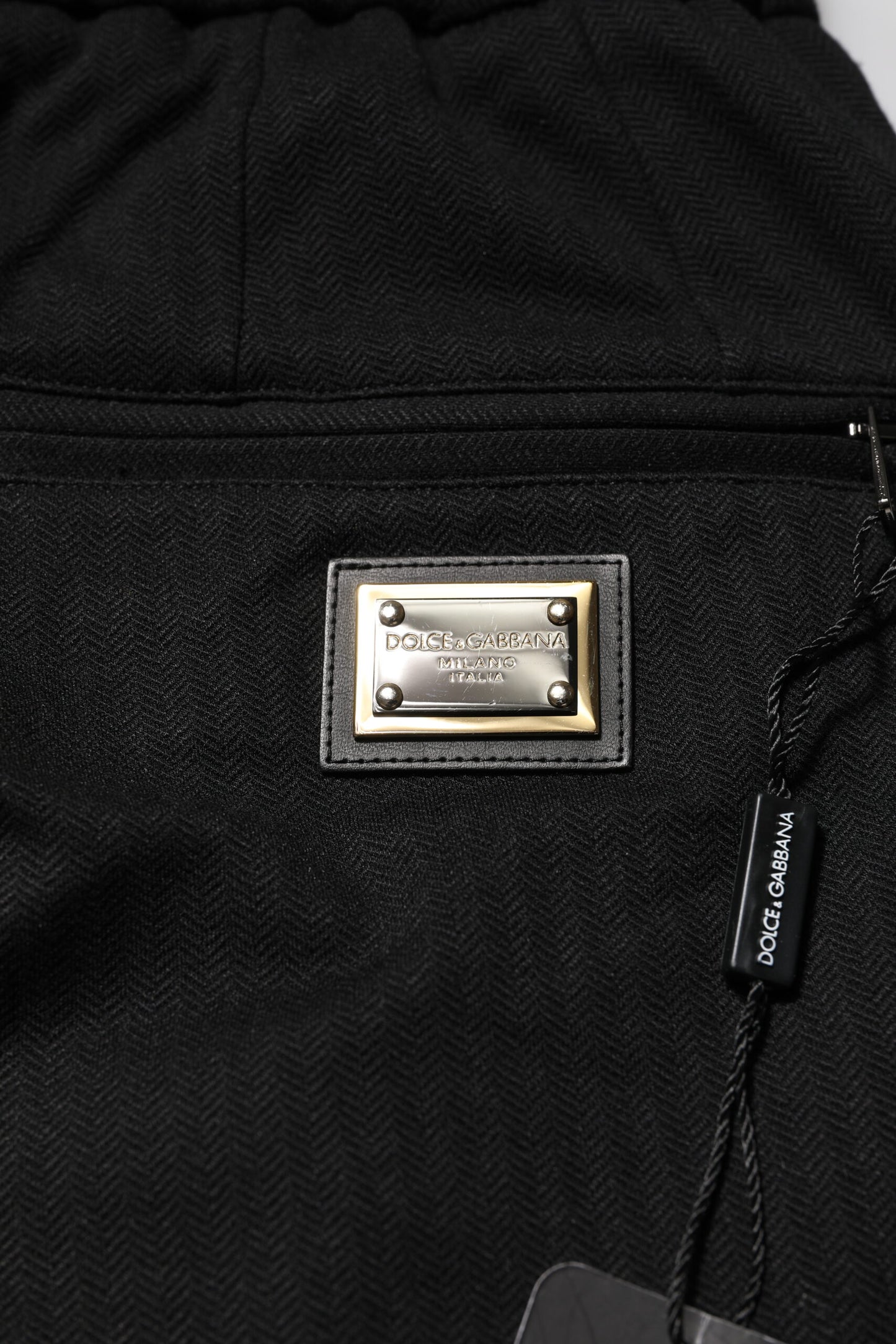 Dolce & Gabbana Schwarze Viskose-Jogginghose mit Kordelzug für Herren