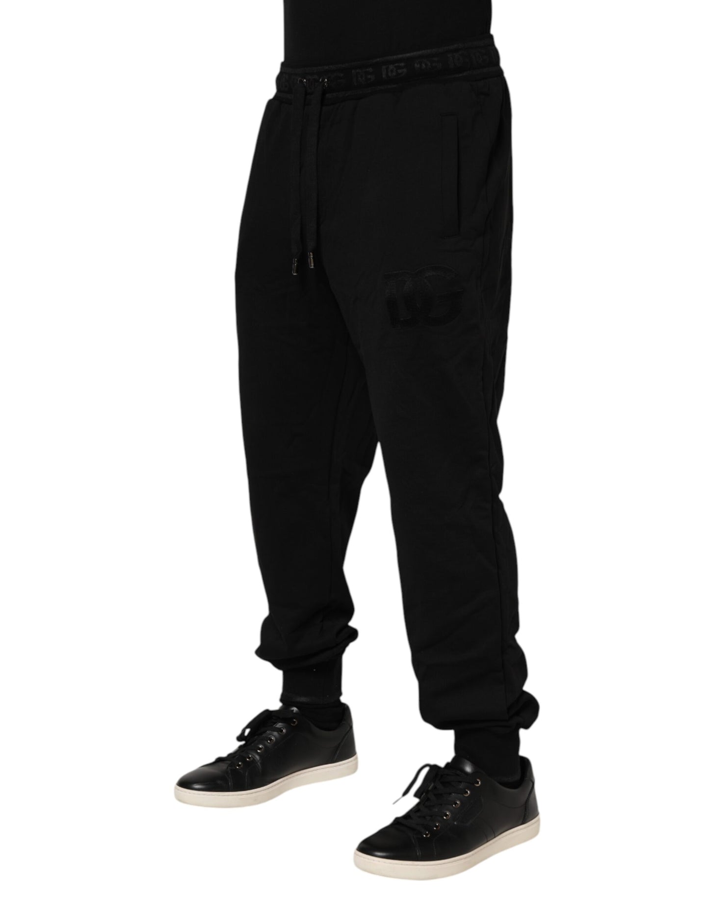 Dolce & Gabbana – Schwarze Jogginghose aus Baumwolle mit Kordelzug