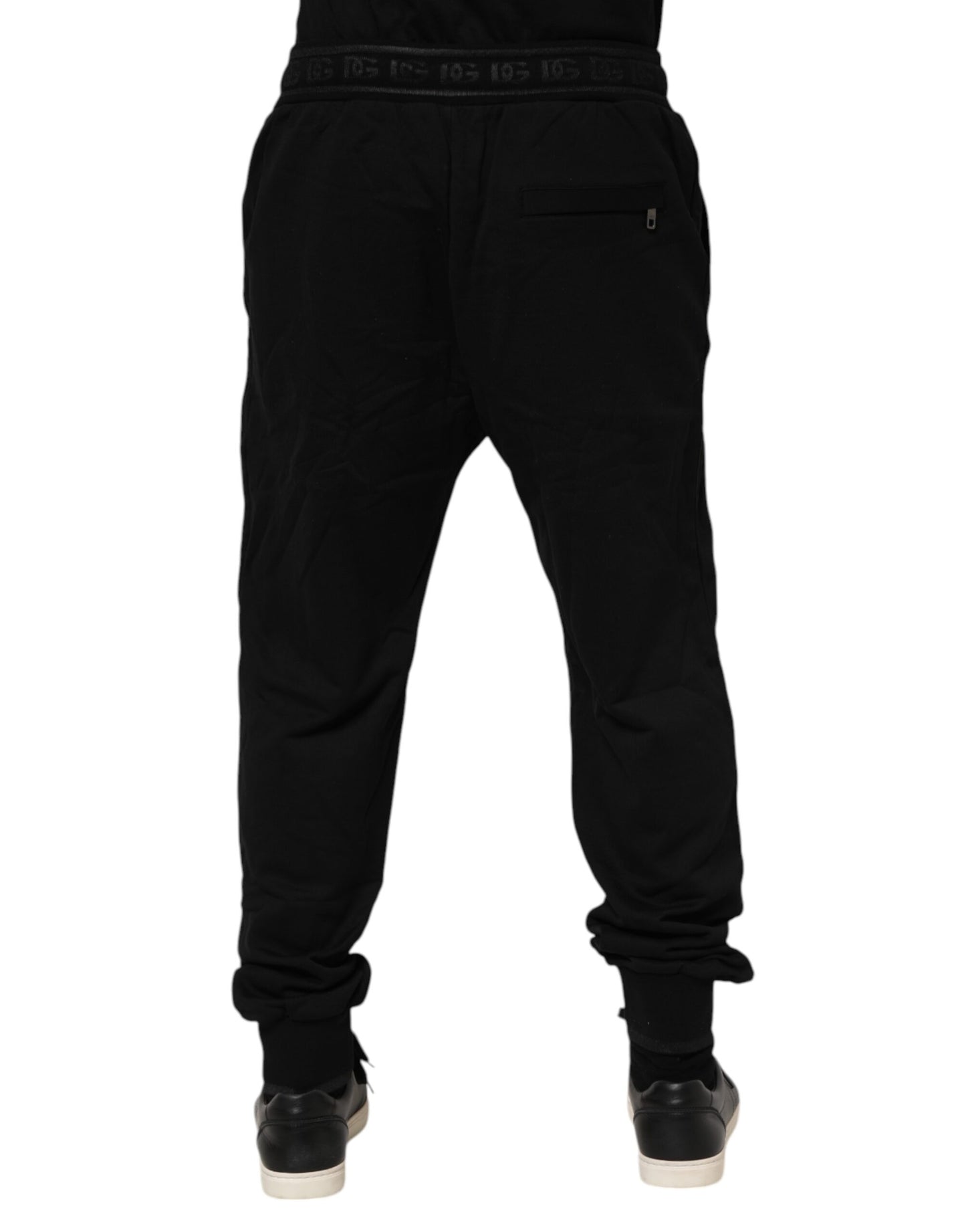 Dolce & Gabbana – Schwarze Jogginghose aus Baumwolle mit Kordelzug