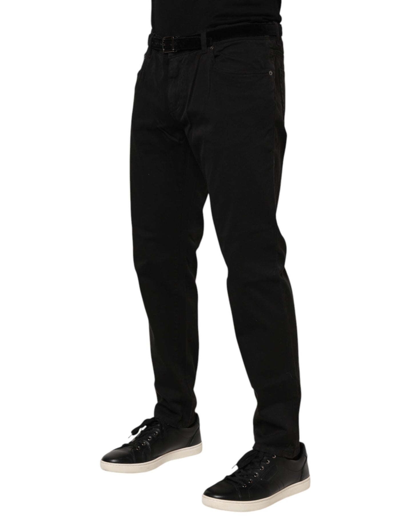 Dolce & Gabbana Schwarze Skinny-Jeans aus Baumwolle in GOLD