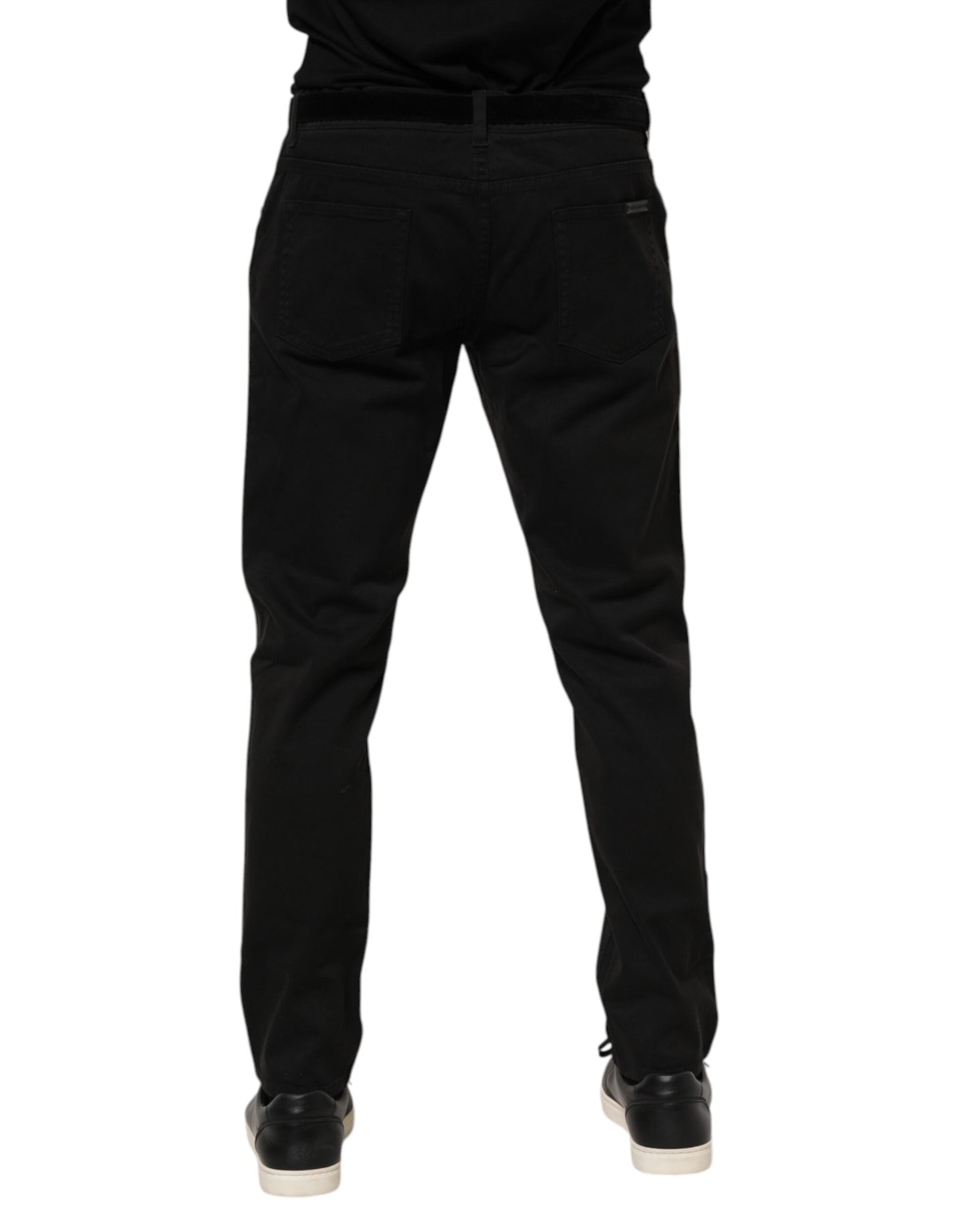 Dolce & Gabbana Schwarze Skinny-Jeans aus Baumwolle in GOLD