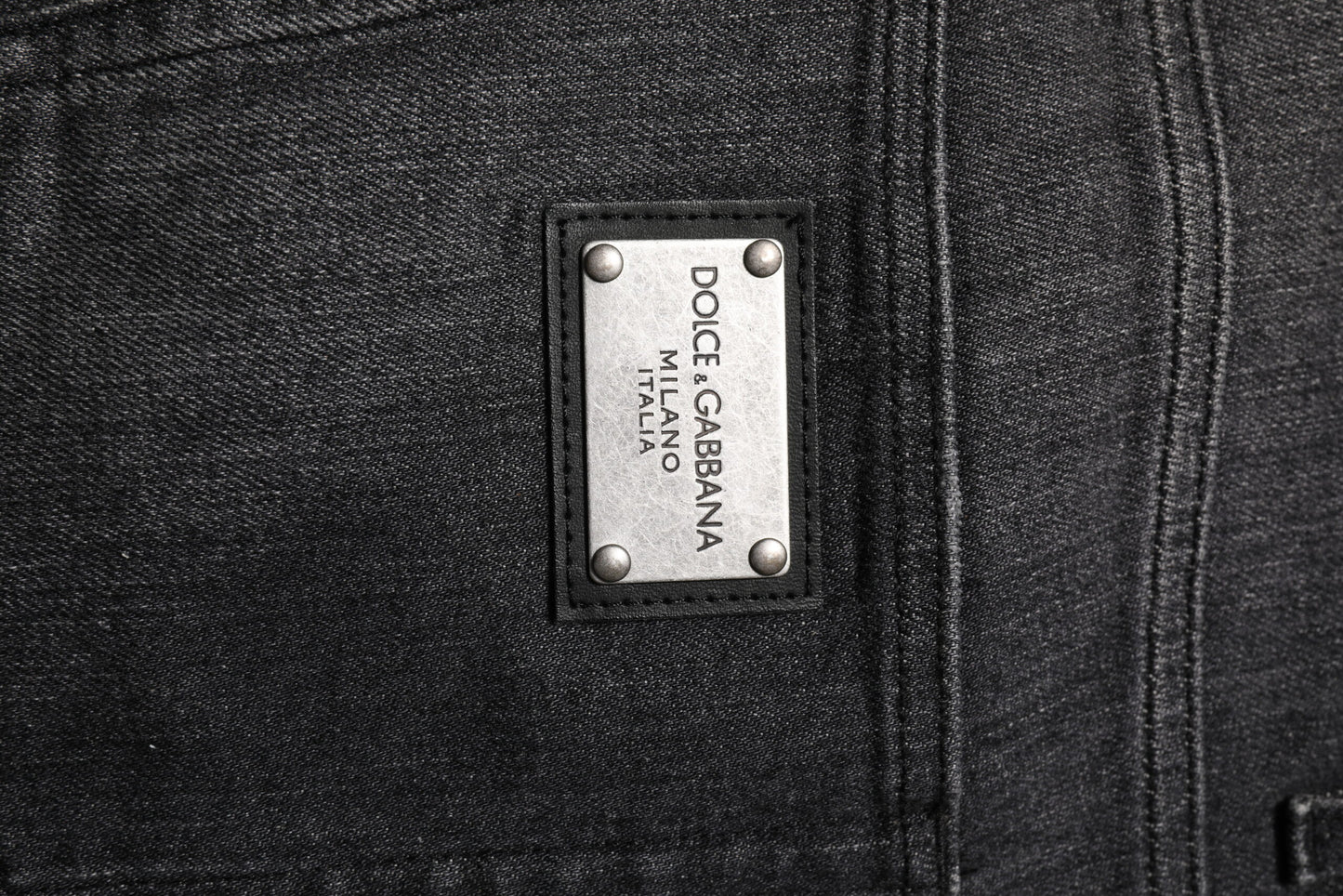 Dolce & Gabbana Graue Jeans aus gewaschener Baumwolle mit lockerem Schnitt