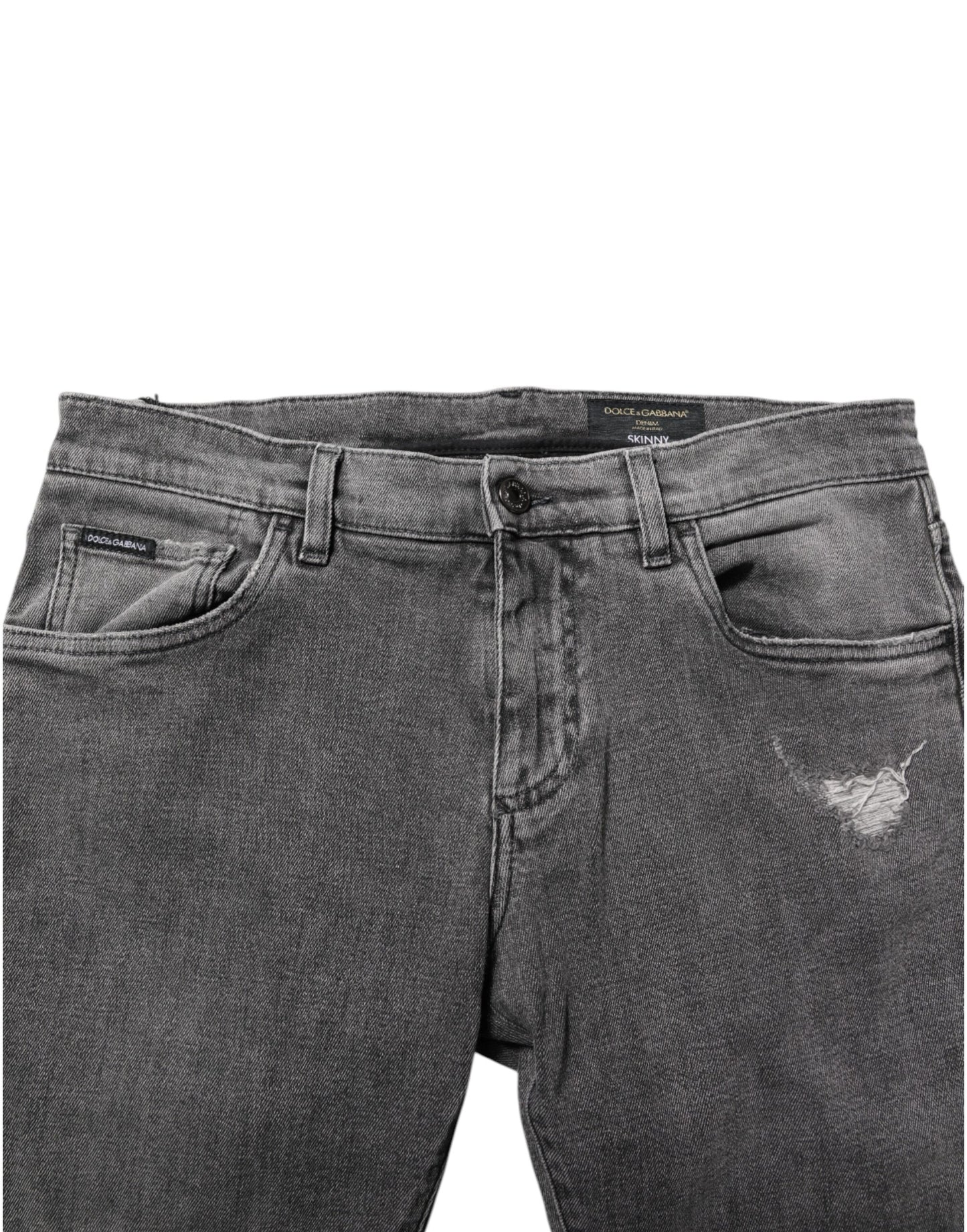 Dolce & Gabbana Graue Baumwoll-Logo-Plakette für Herren