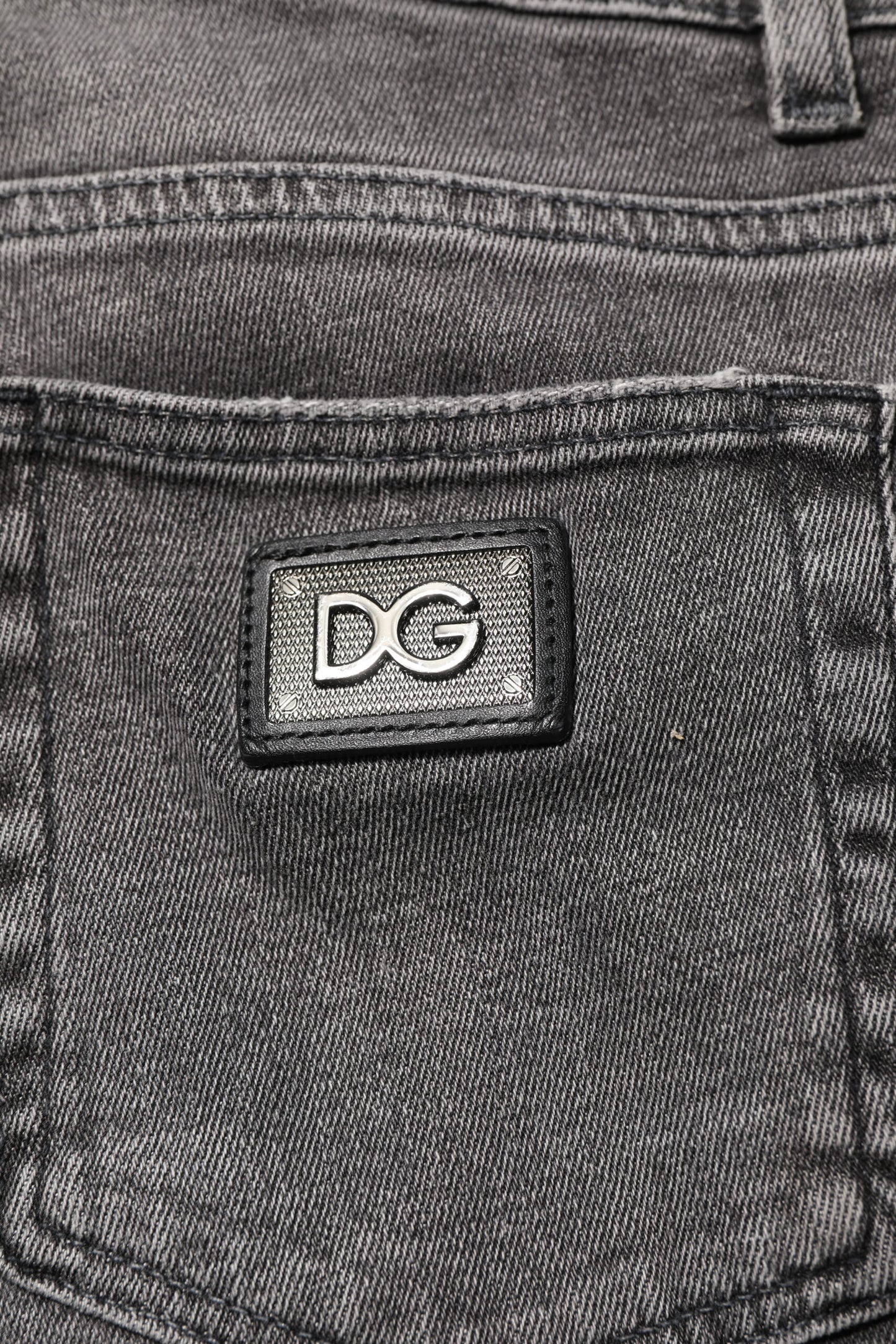 Dolce & Gabbana Graue Baumwoll-Logo-Plakette für Herren
