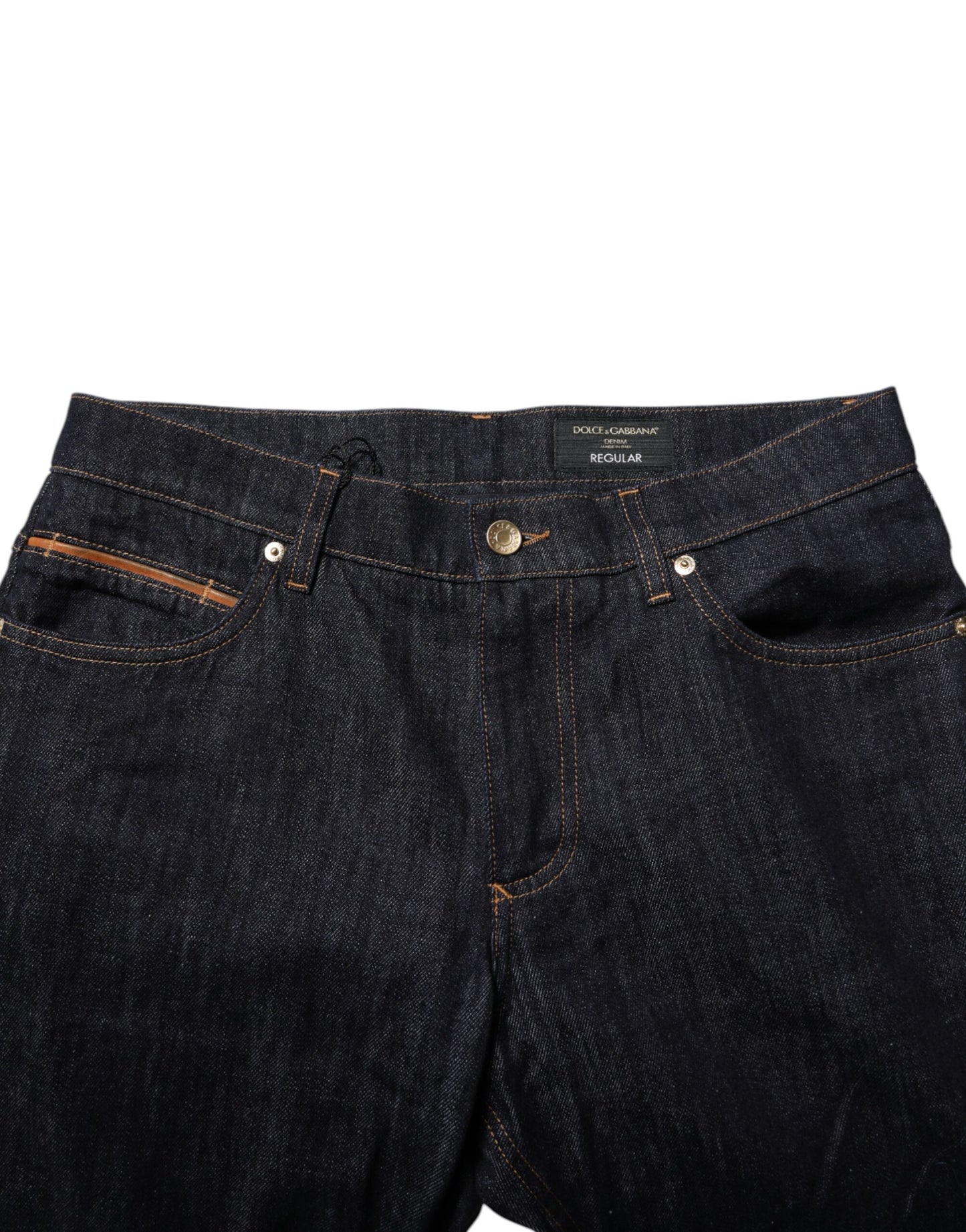 Dolce & Gabbana Dunkelblaue Jeans aus Baumwolle mit Logo-Plakette für Herren