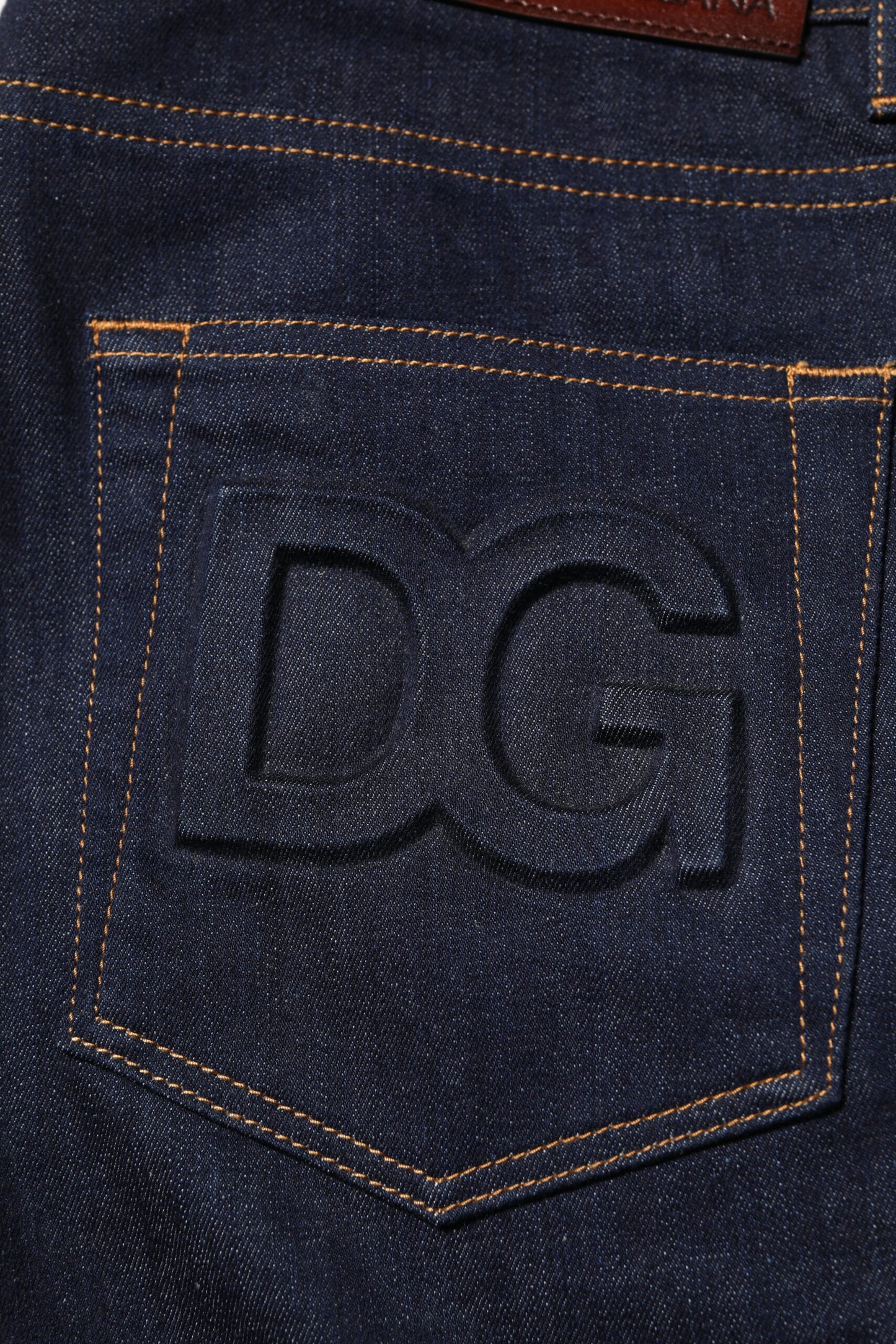 Dolce & Gabbana Slim Fit Jeans aus Baumwolle mit Logo in Dunkelblau für Herren