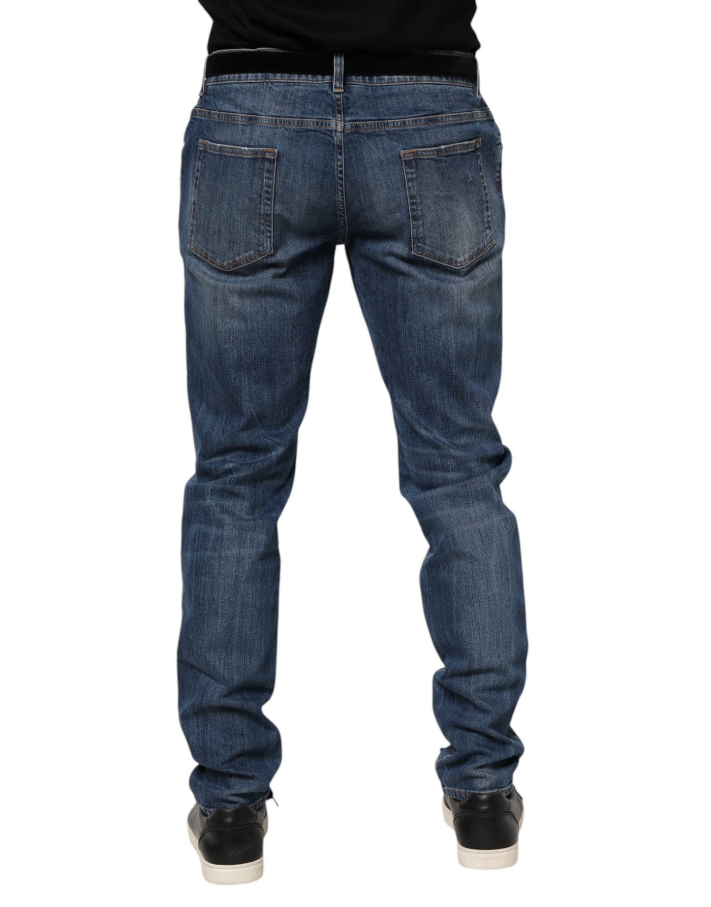 Dolce & Gabbana – Blaue Jeans mit Logostickerei