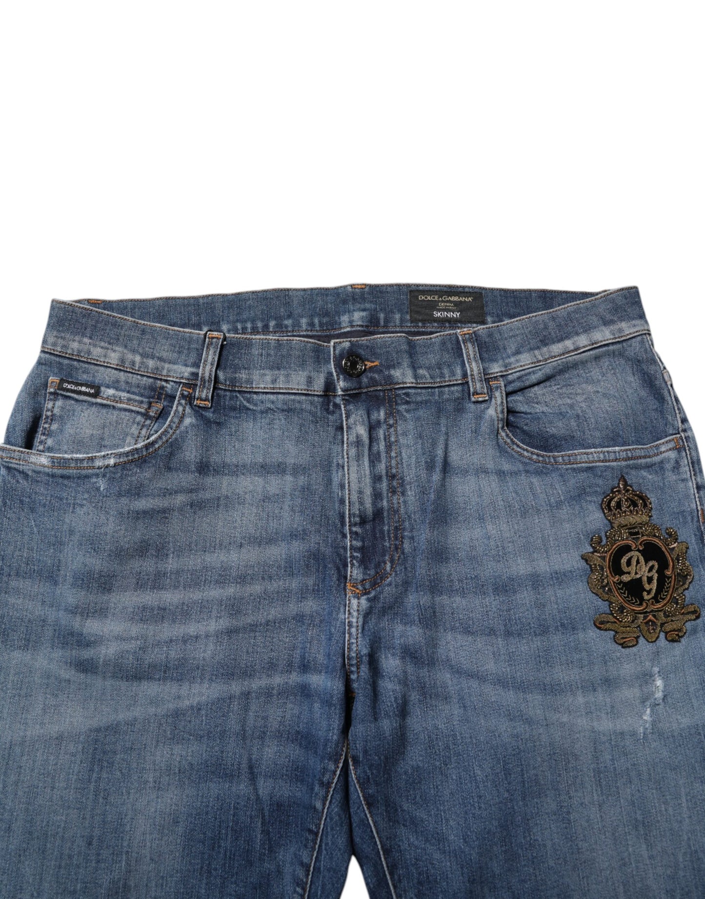 Dolce & Gabbana – Blaue Jeans mit Logostickerei