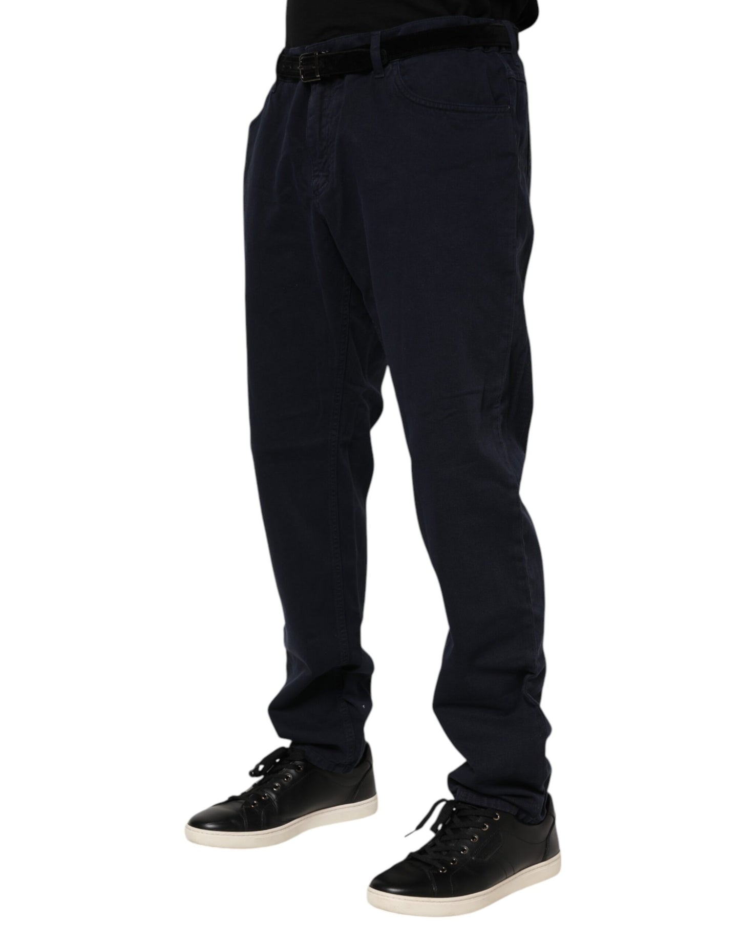 Dolce & Gabbana – Schwarze, schmal zulaufende Jeans aus Baumwolle