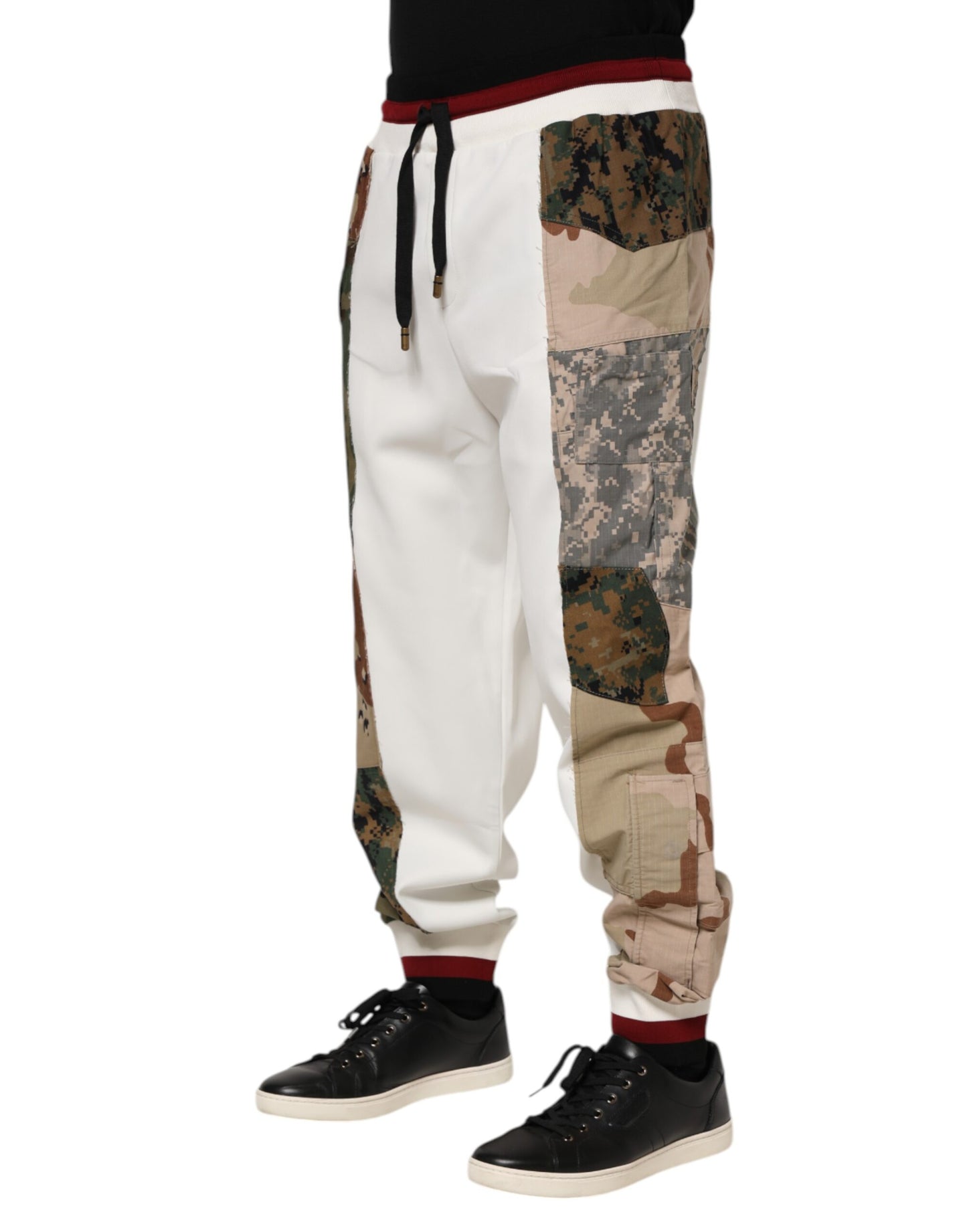 Dolce & Gabbana – Weiße Patchwork-Jogginghose