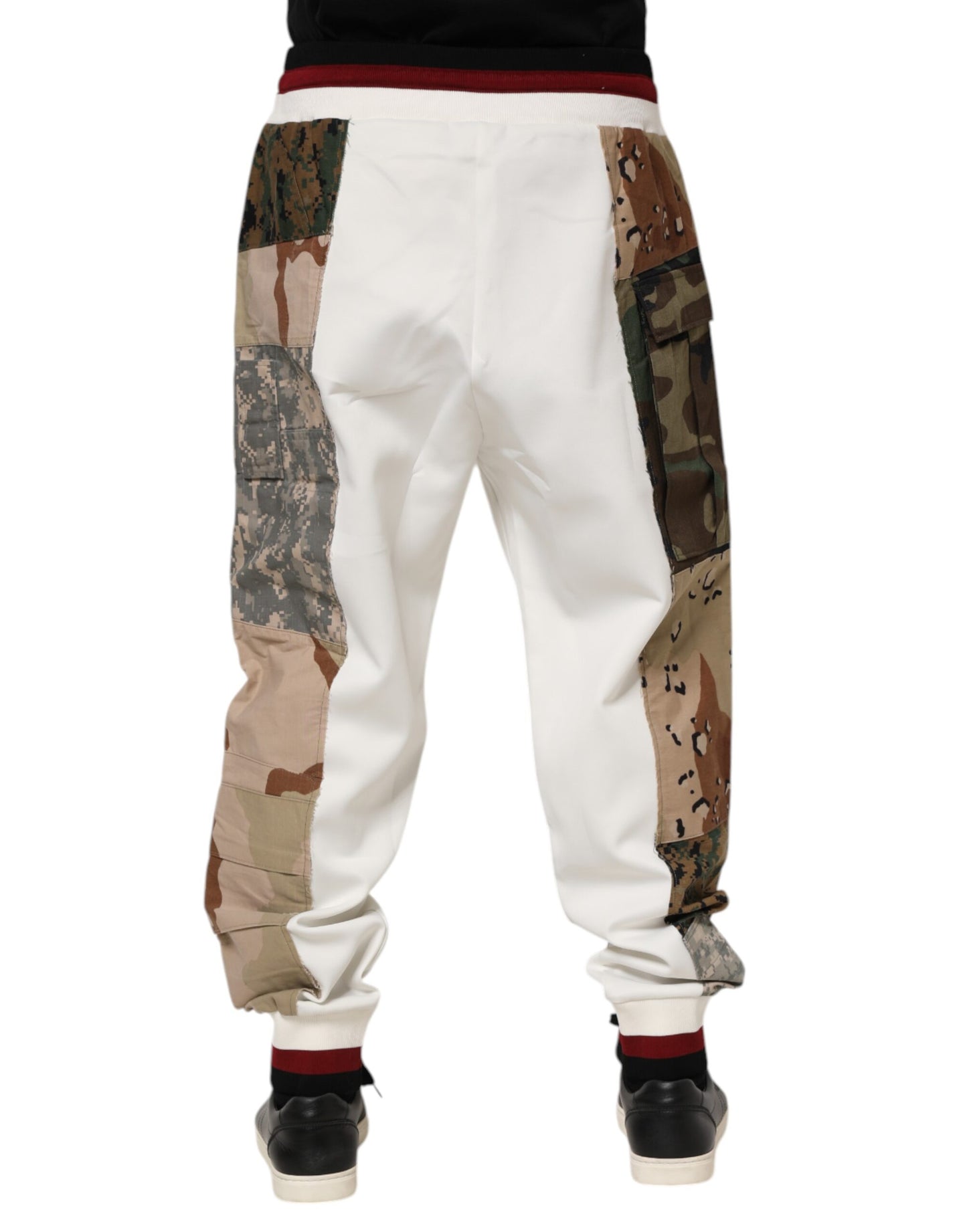 Dolce & Gabbana – Weiße Patchwork-Jogginghose