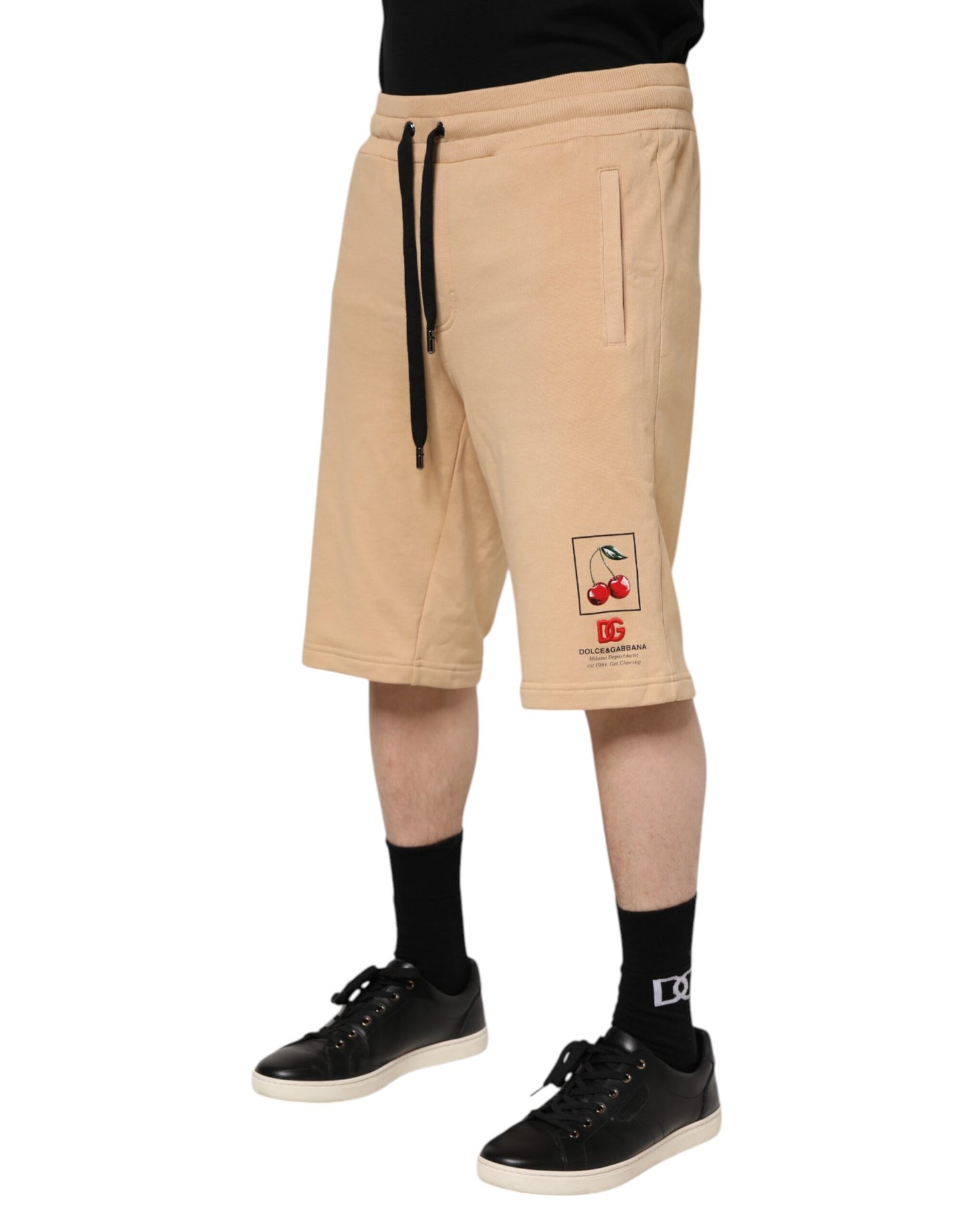 Dolce & Gabbana Gelbe Baumwoll-Bermuda-Sweatshorts für Herren