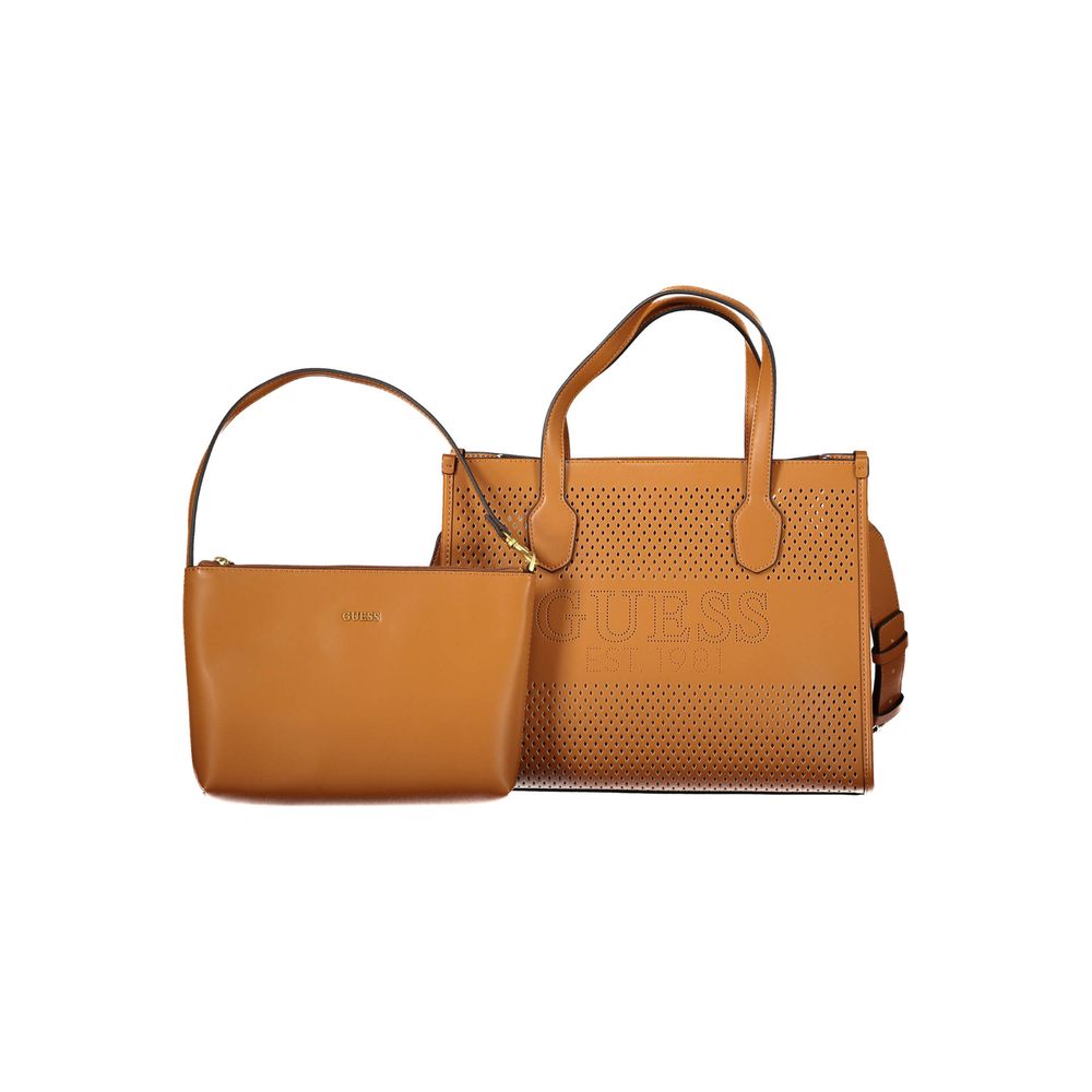Guess Jeans – Braune Polyethylen-Handtasche