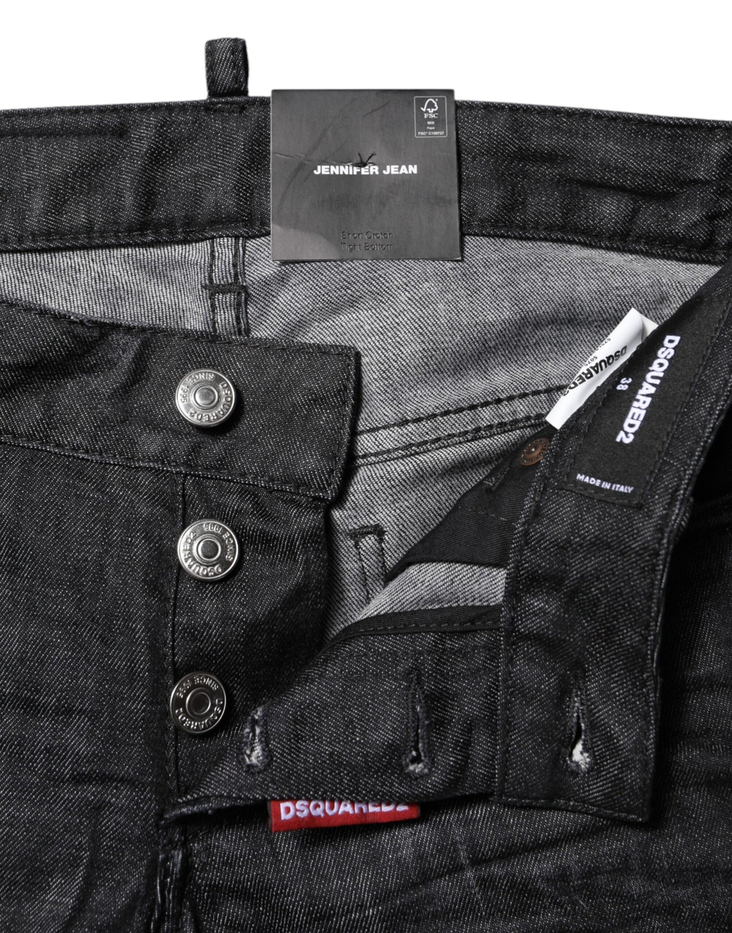 Dsquared² – Schwarze Skinny-Jeans aus Baumwolle mit niedriger Taille