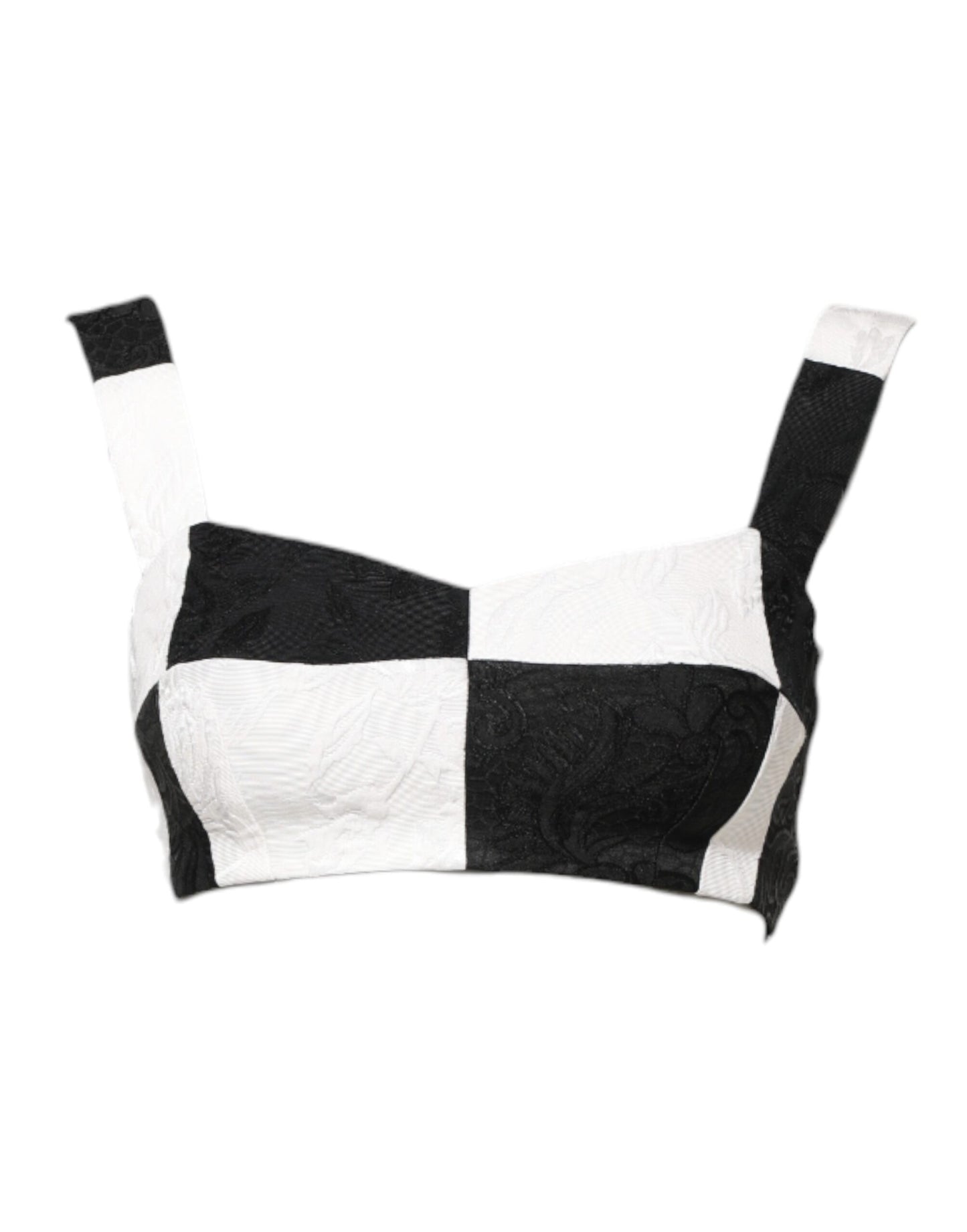 Dolce & Gabbana – Kurzes Bustier-Korsett-BH-Oberteil in Schwarz und Weiß