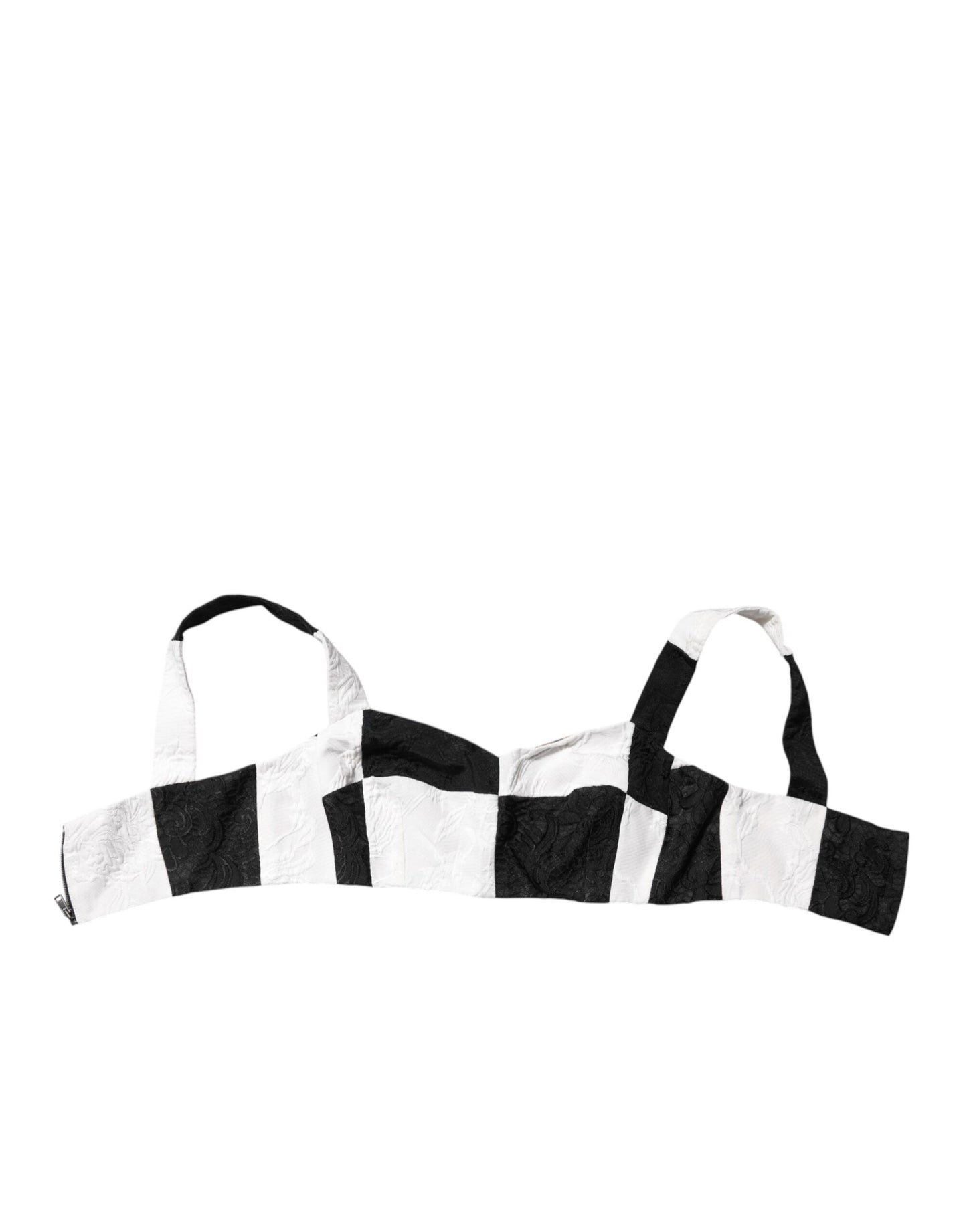 Dolce & Gabbana – Kurzes Bustier-Korsett-BH-Oberteil in Schwarz und Weiß