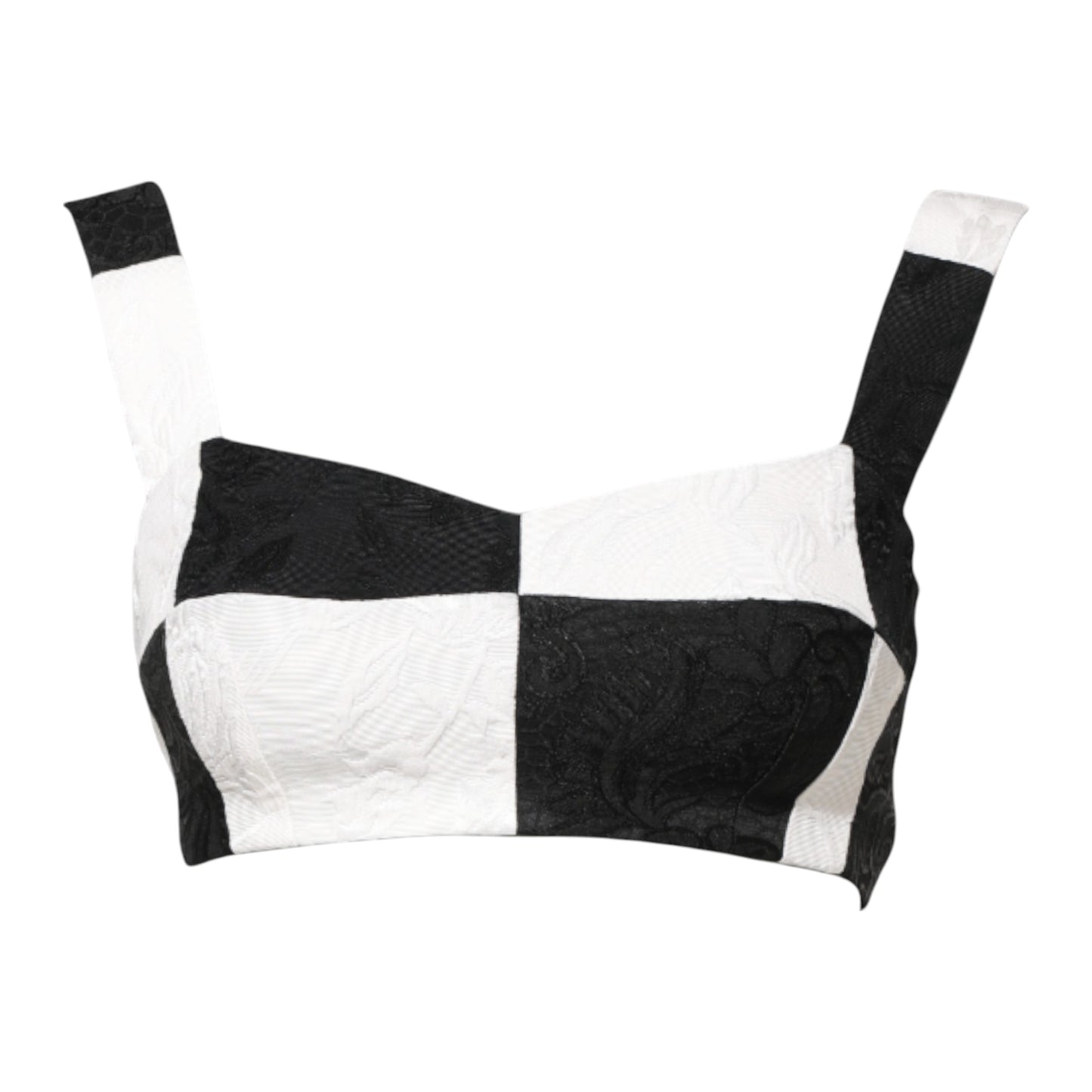 Dolce & Gabbana – Kurzes Bustier-Korsett-BH-Oberteil in Schwarz und Weiß