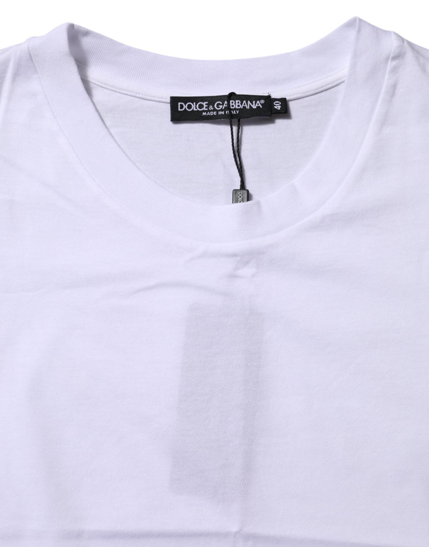 Dolce & Gabbana – Weißes T-Shirt aus Baumwolle mit Rundhalsausschnitt und kurzen Ärmeln