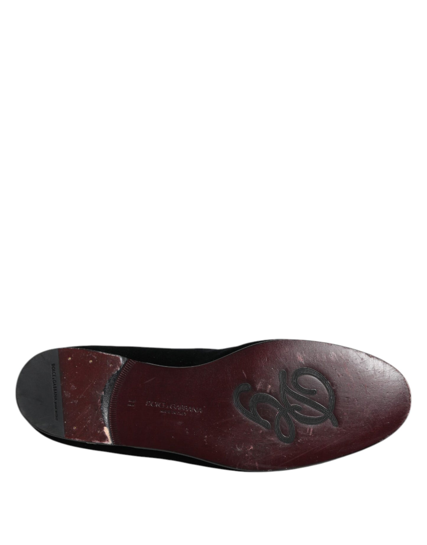Dolce & Gabbana – Formelle Schuhe aus schwarzem Samt mit Kristallkrone