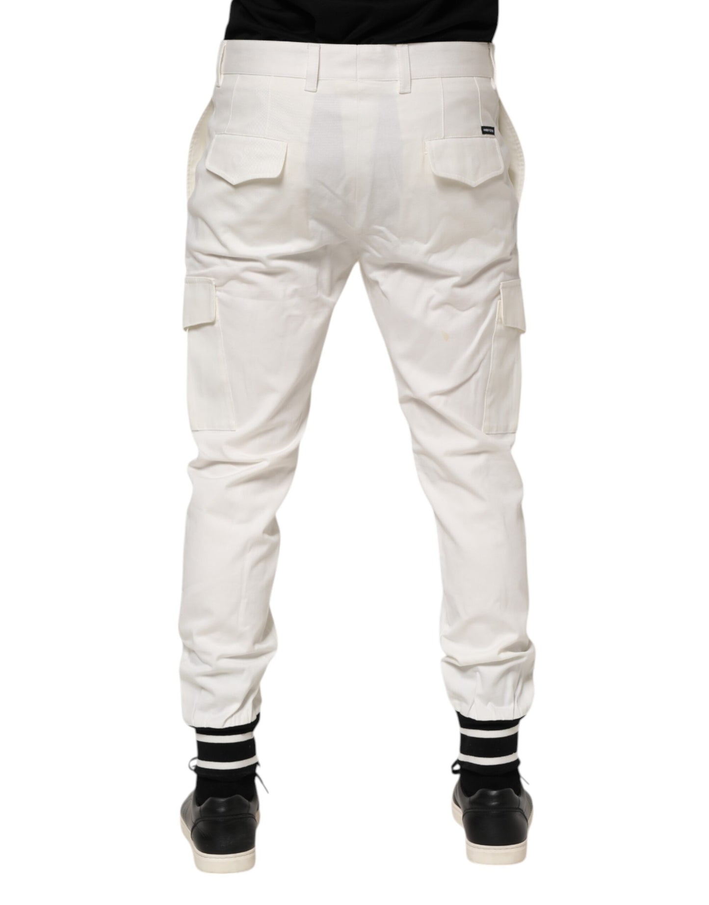 Dolce & Gabbana – Weiße Cargo-Jogginghose aus Baumwolle für Herren