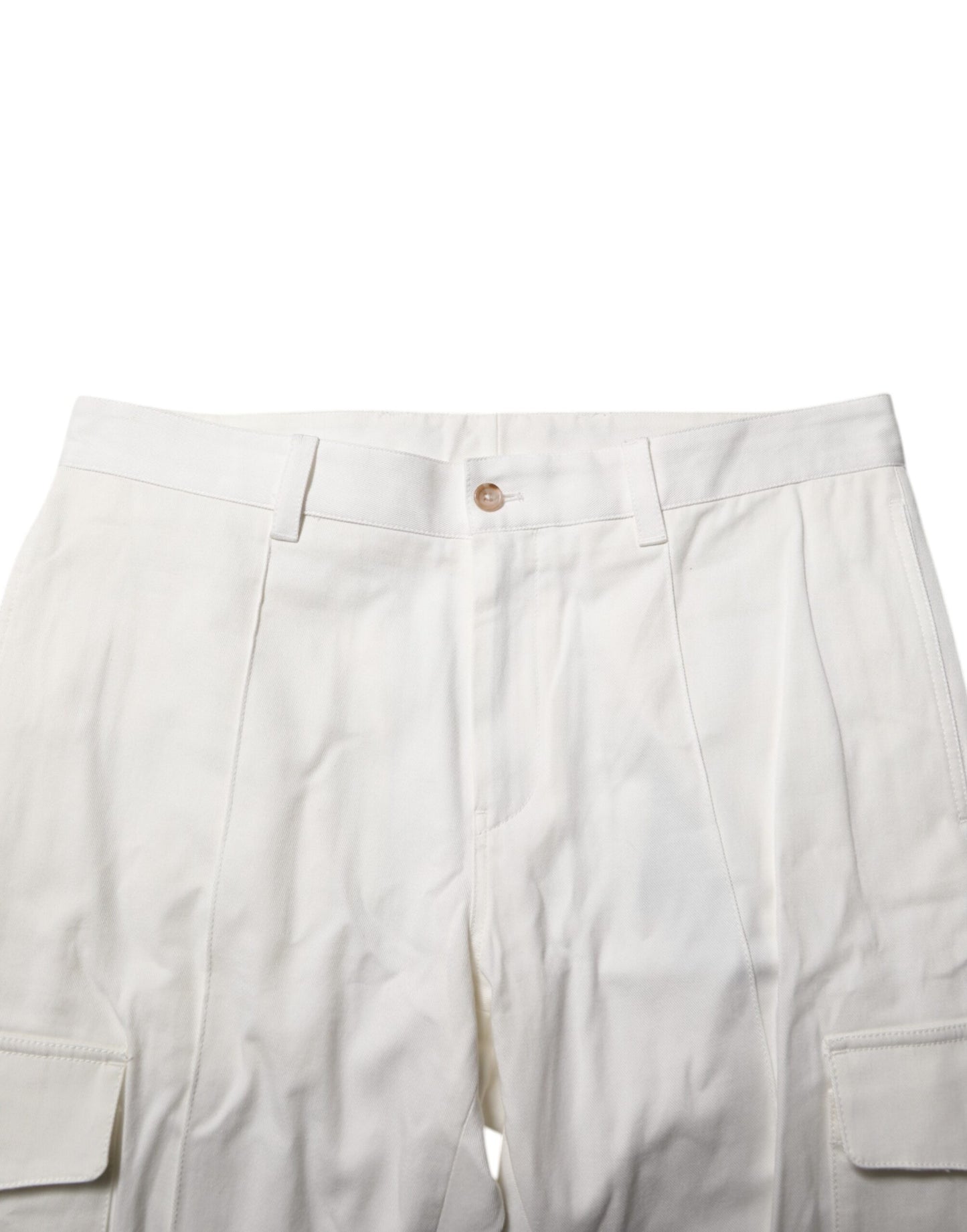 Dolce & Gabbana – Weiße Cargo-Jogginghose aus Baumwolle für Herren