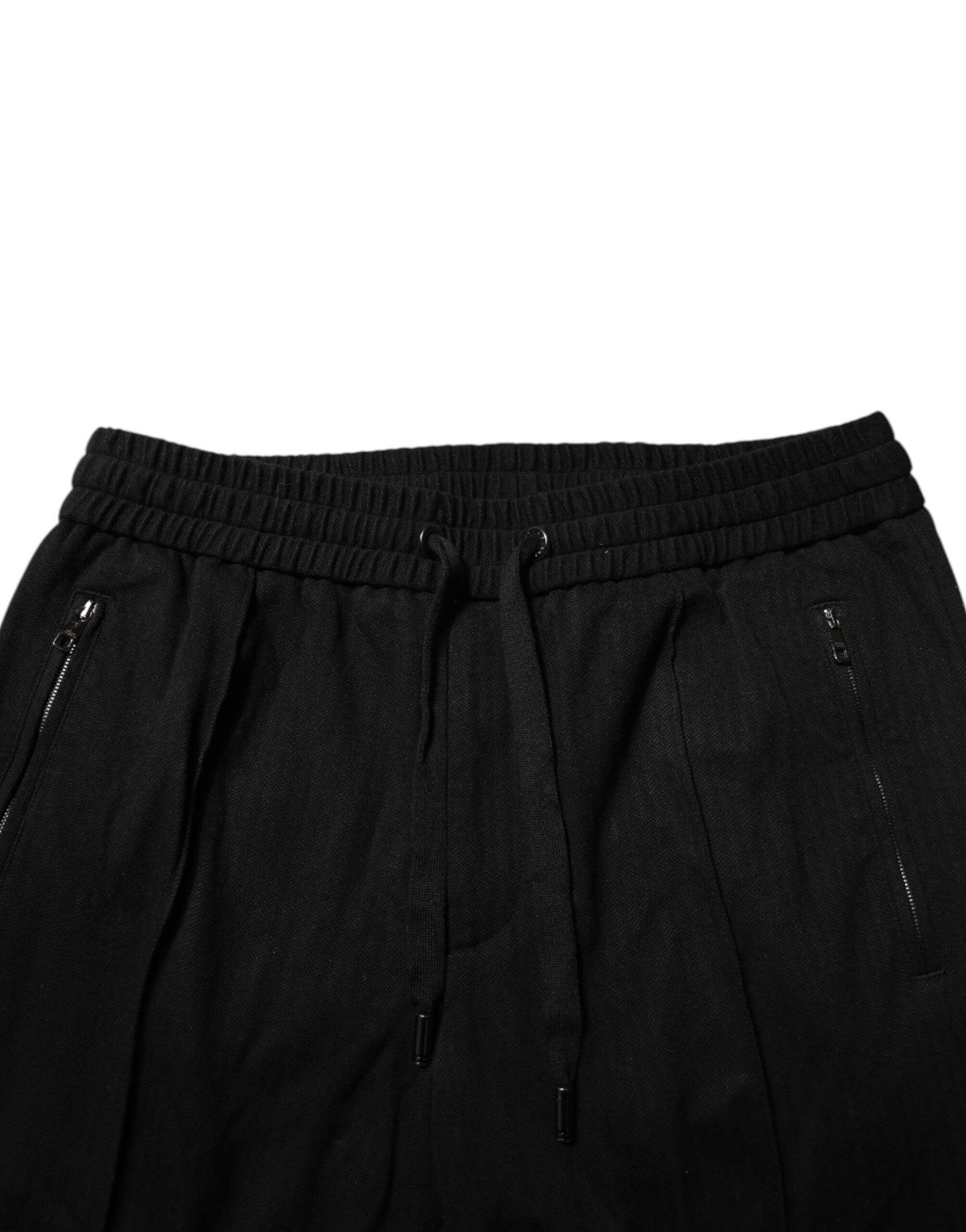 Dolce & Gabbana – Schwarze, schmale Jogginghose aus Viskose mit Logo für Herren
