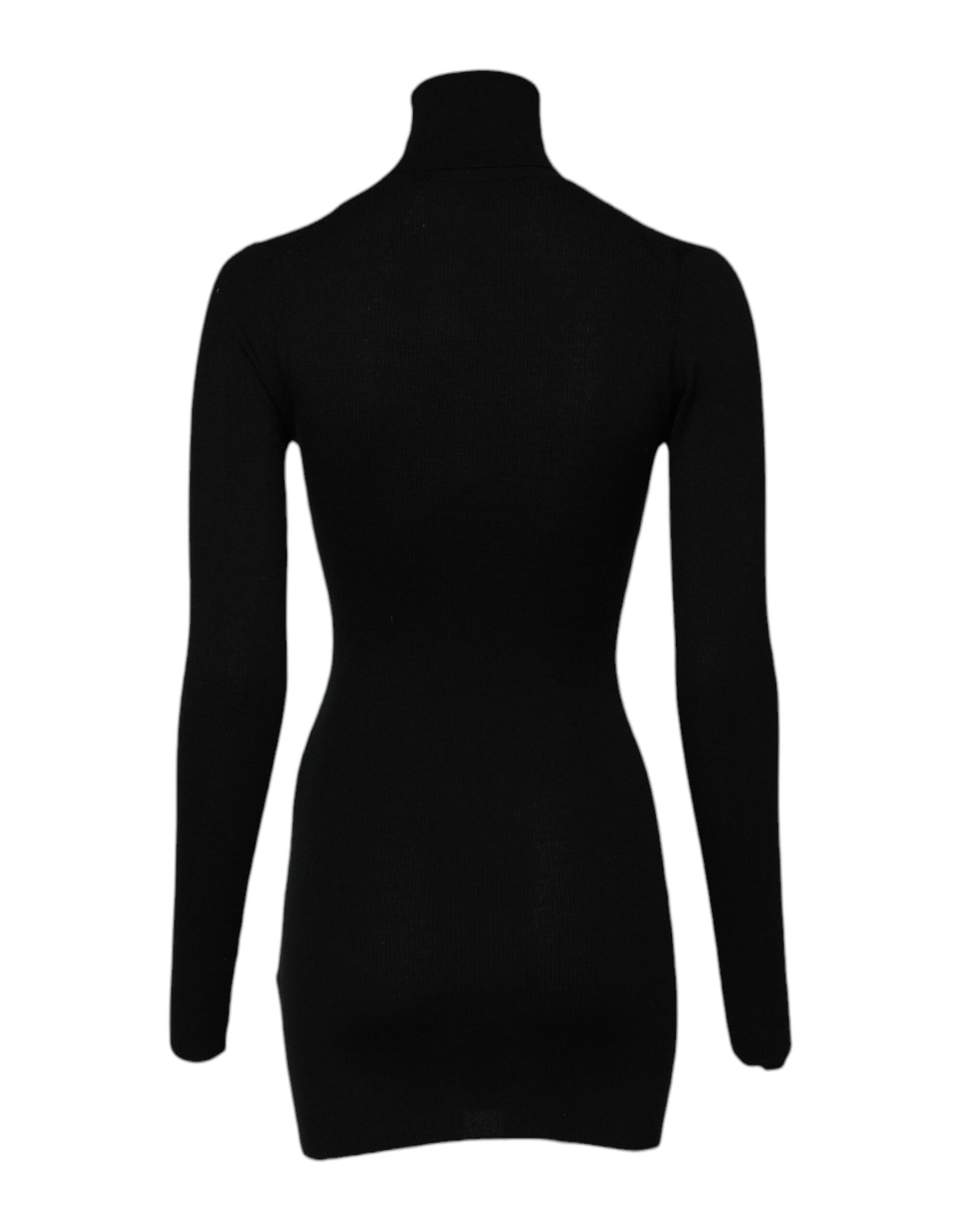 Dolce & Gabbana – Schwarzes Minikleid mit Rollkragen und langen Ärmeln