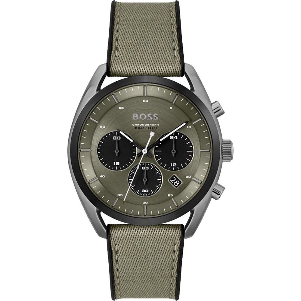 Hugo Boss Grüne Stoffuhr