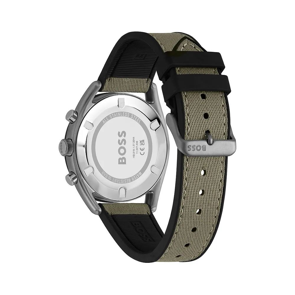Hugo Boss Grüne Stoffuhr