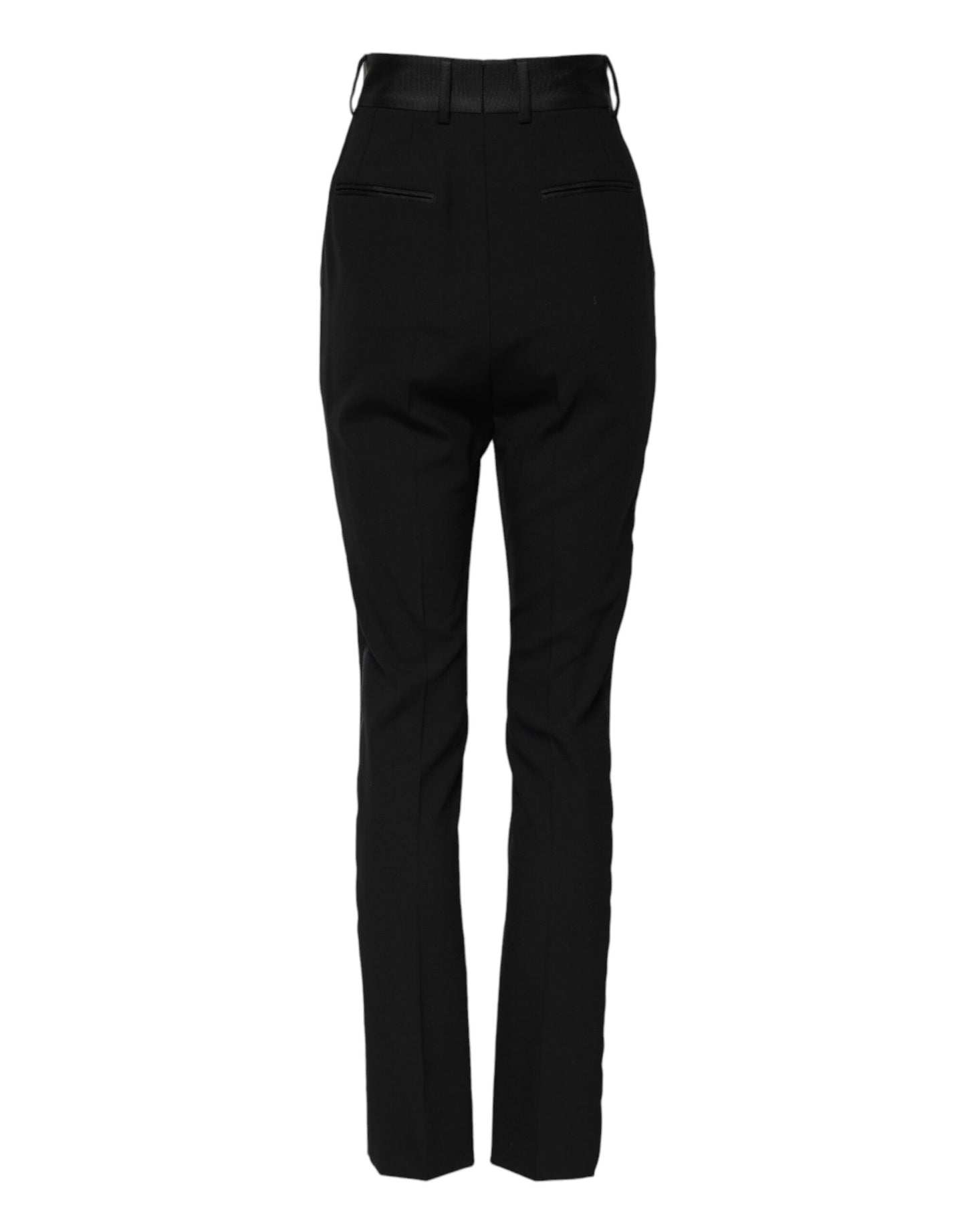Dolce & Gabbana Schwarze Skinny-Hose aus Wolle mit hoher Taille