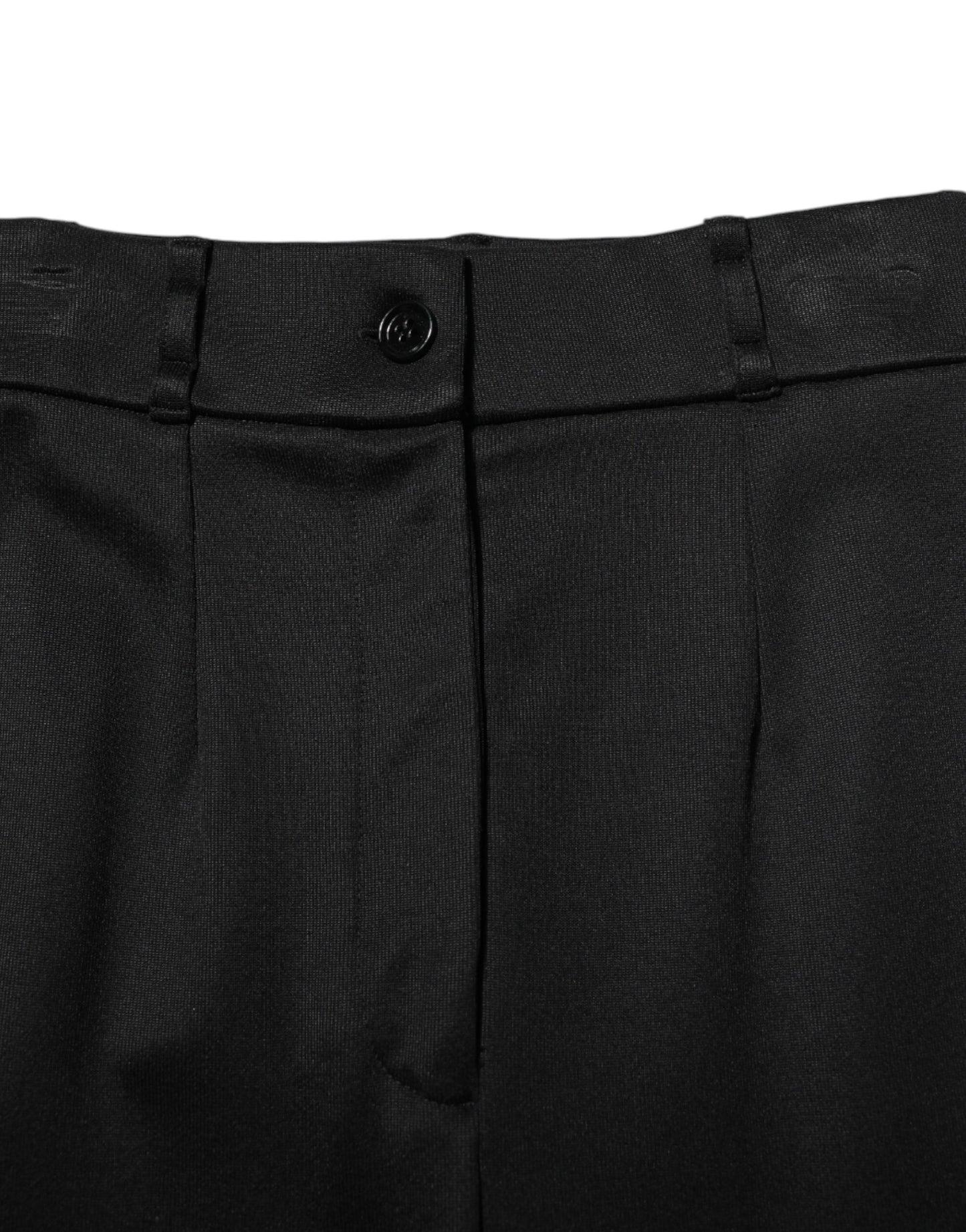 Dolce & Gabbana Schwarze Skinny-Leggings aus Nylon mit hoher Taille
