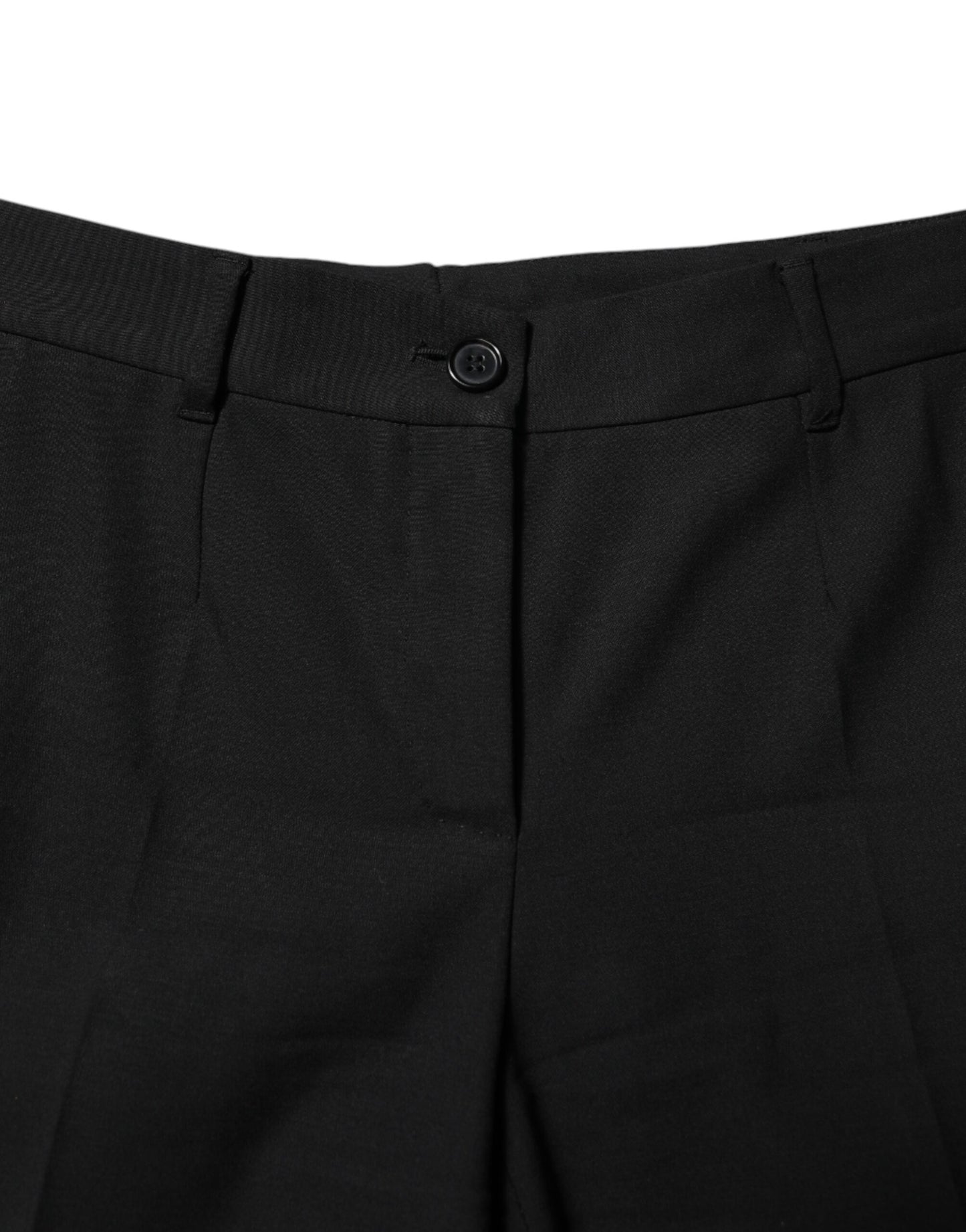Dolce & Gabbana – Schwarze, hoch taillierte Karottenhose aus Wolle