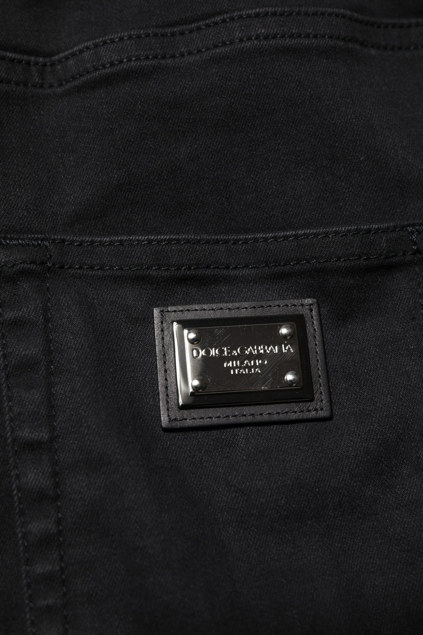 Dolce & Gabbana – Schwarze Skinny-Jeans aus Baumwolle mit hoher Taille