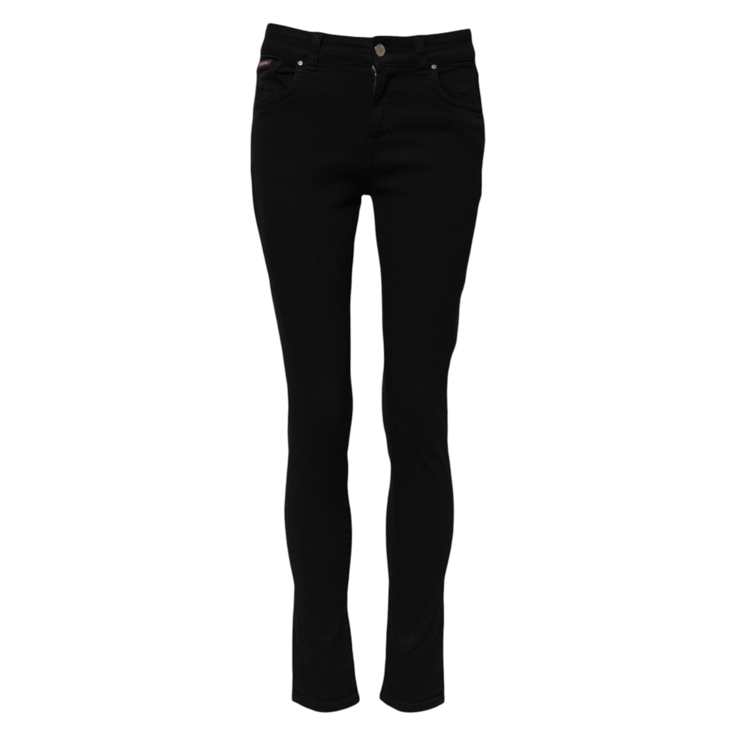 Dolce & Gabbana – Schwarze Skinny-Jeans aus Baumwolle mit mittlerer Taille