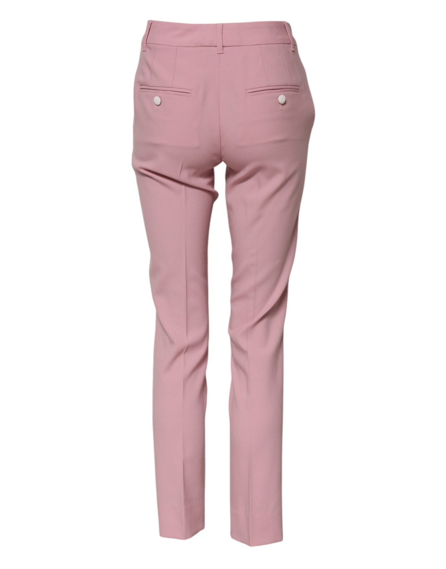 Dolce & Gabbana – Karottenhose aus rosa Wolle mit hoher Taille