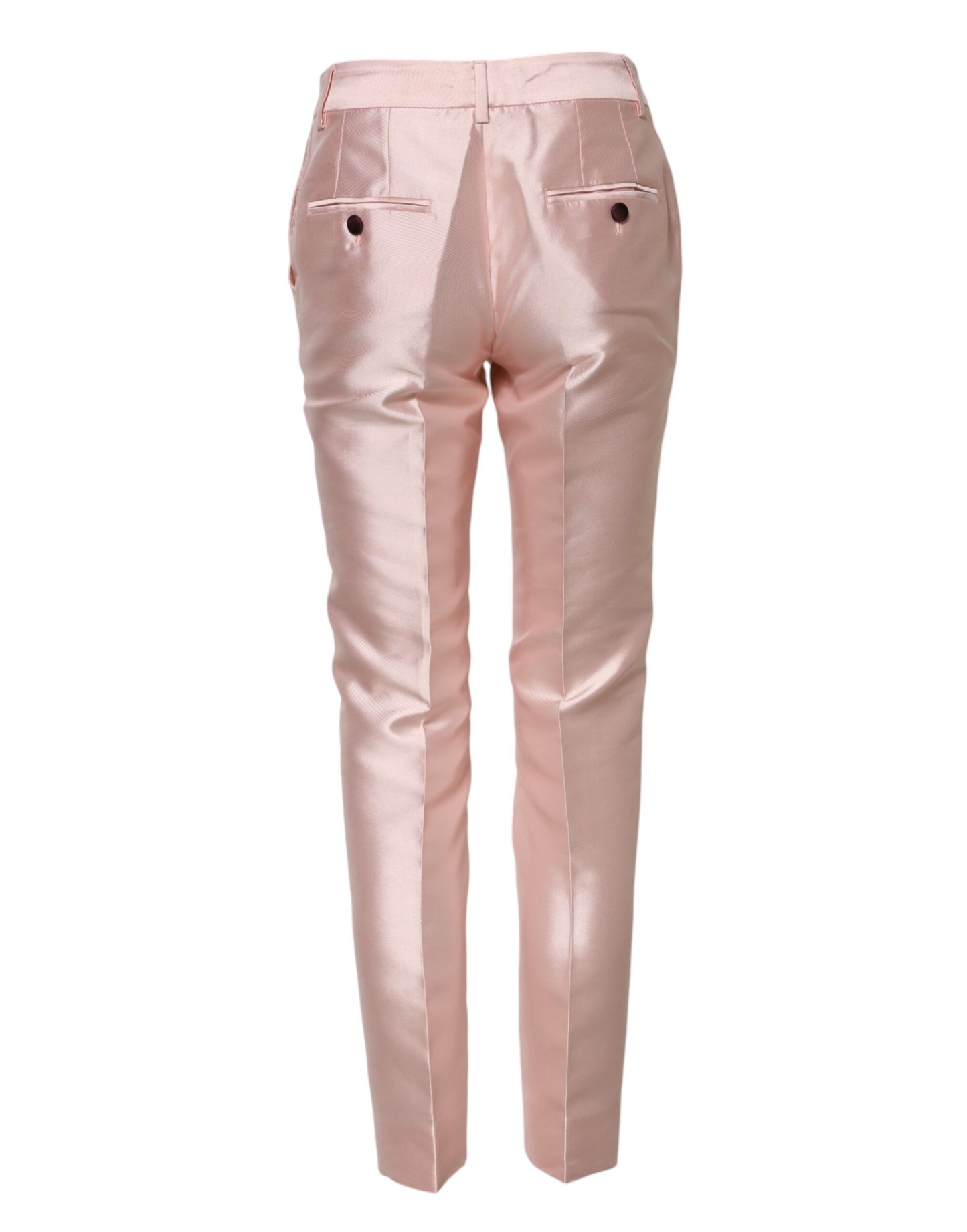 Dolce & Gabbana – Hoch taillierte Karottenhose aus rosa Satin