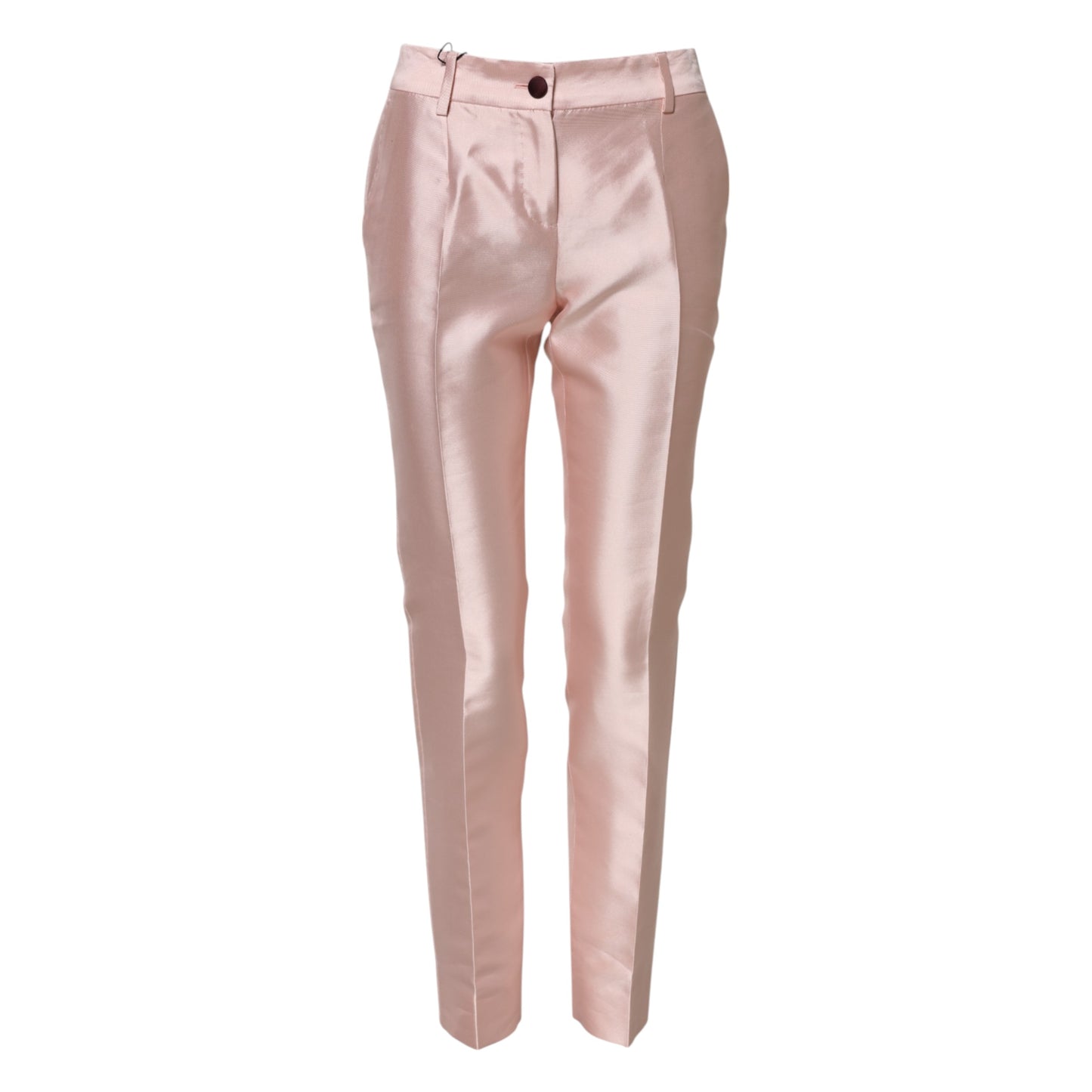 Dolce & Gabbana – Hoch taillierte Karottenhose aus rosa Satin