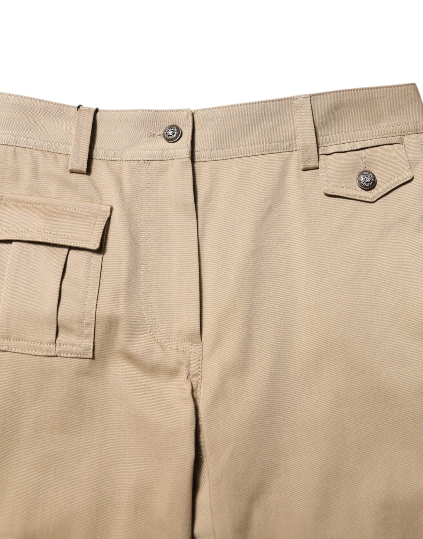 Dolce & Gabbana – Beige Cargo-Schmal zulaufende Hose mit mittlerer Taille