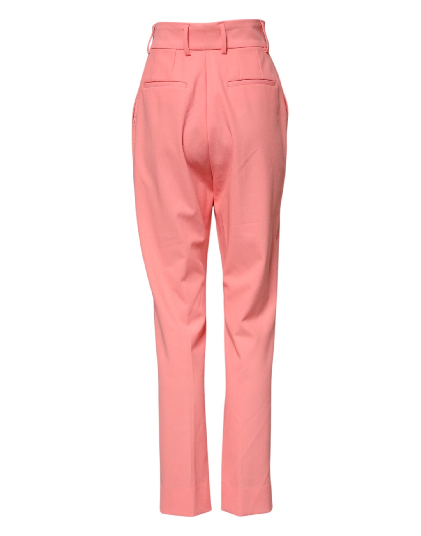 Dolce & Gabbana – Schmal zulaufende Anzughose in Rosa mit hoher Taille