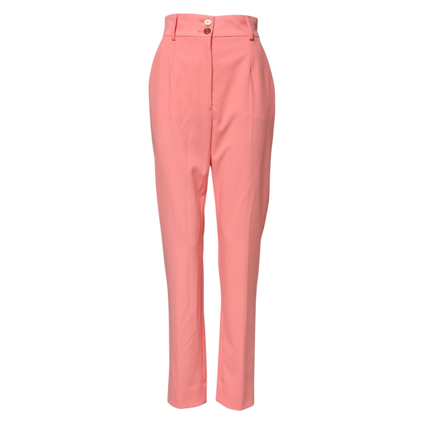 Dolce & Gabbana – Schmal zulaufende Anzughose in Rosa mit hoher Taille