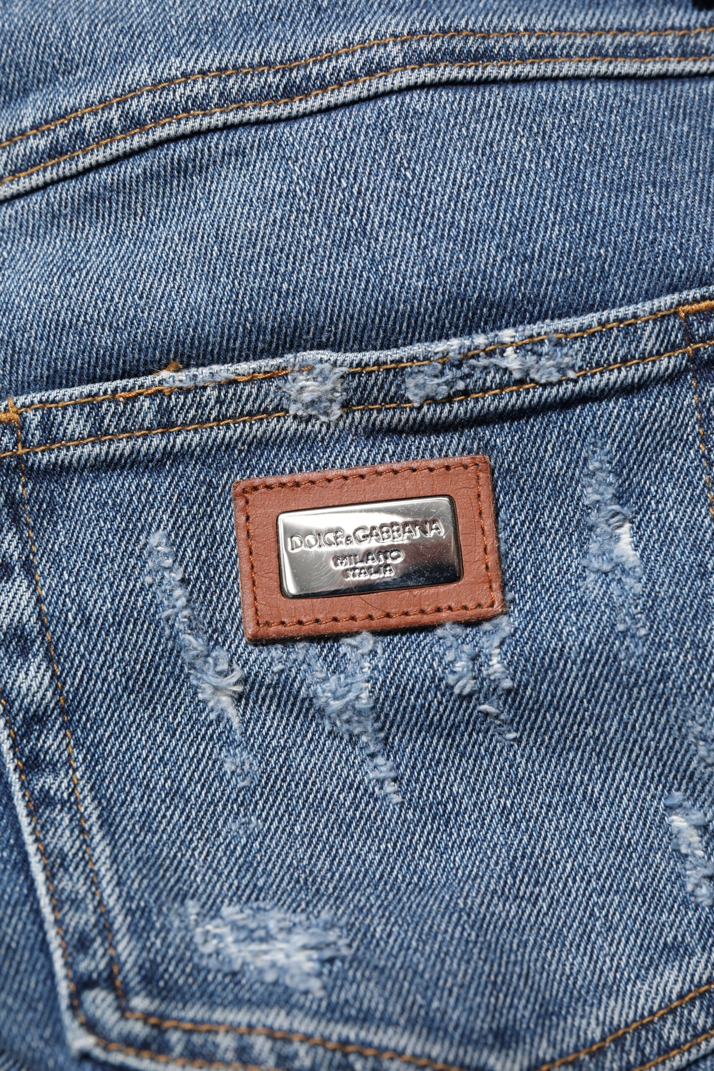 Dolce & Gabbana – Hübsche, zerfetzte Skinny-Jeans in Blau
