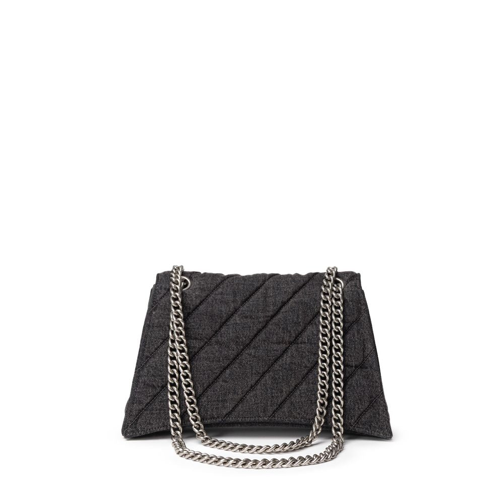 Balenciaga – Schultertasche aus schwarzem Stoff und Leder