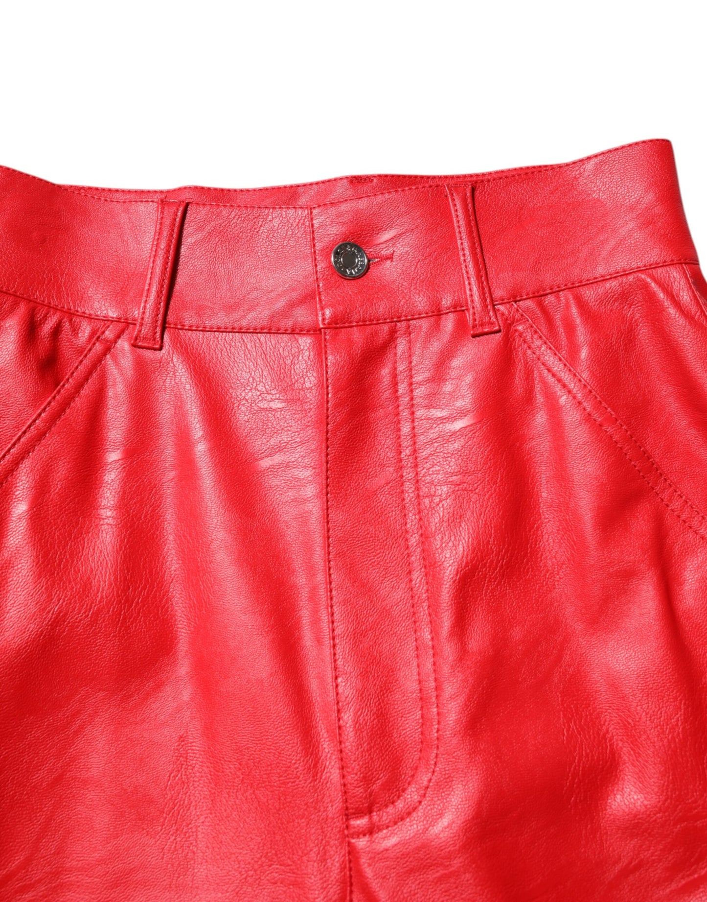 Dolce & Gabbana – Hoch taillierte, konisch zulaufende Hose aus roter Viskose
