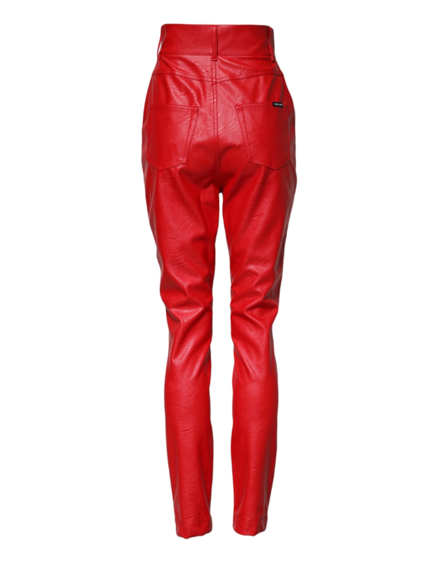 Dolce & Gabbana – Hoch taillierte, konisch zulaufende Hose aus roter Viskose