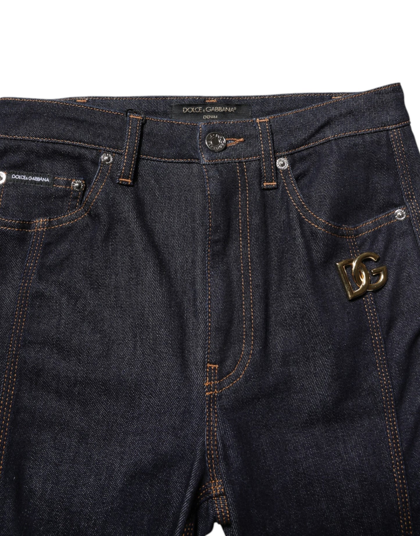 Dolce & Gabbana – Schwarze Bootcut-Jeans aus Baumwolle mit mittlerer Taille